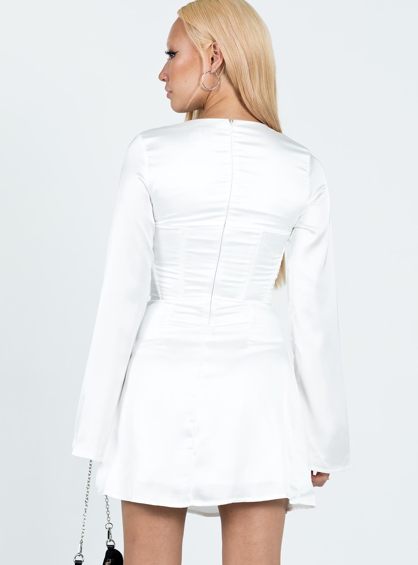 Gael Long Sleeve Mini Dress White - Image 5