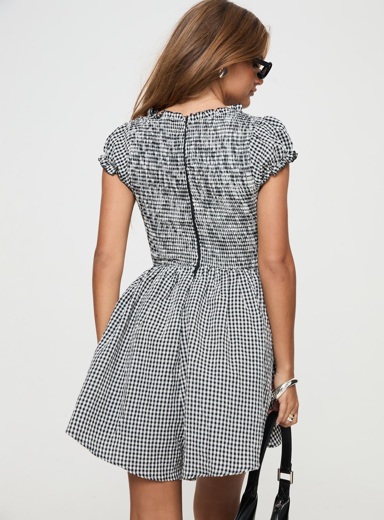 Wescott Gingham Romper Black / White Tall - Image 5