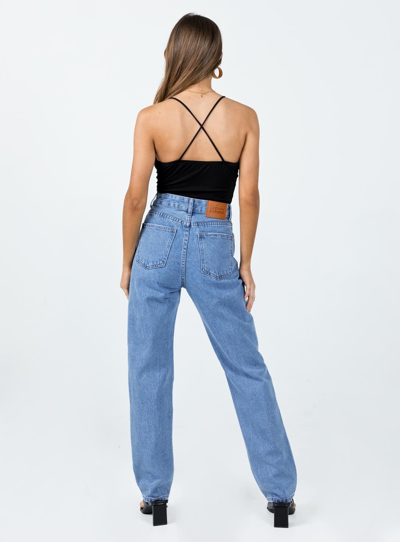 I'm Fine Mom Jeans Mid Wash Denim - Image 4