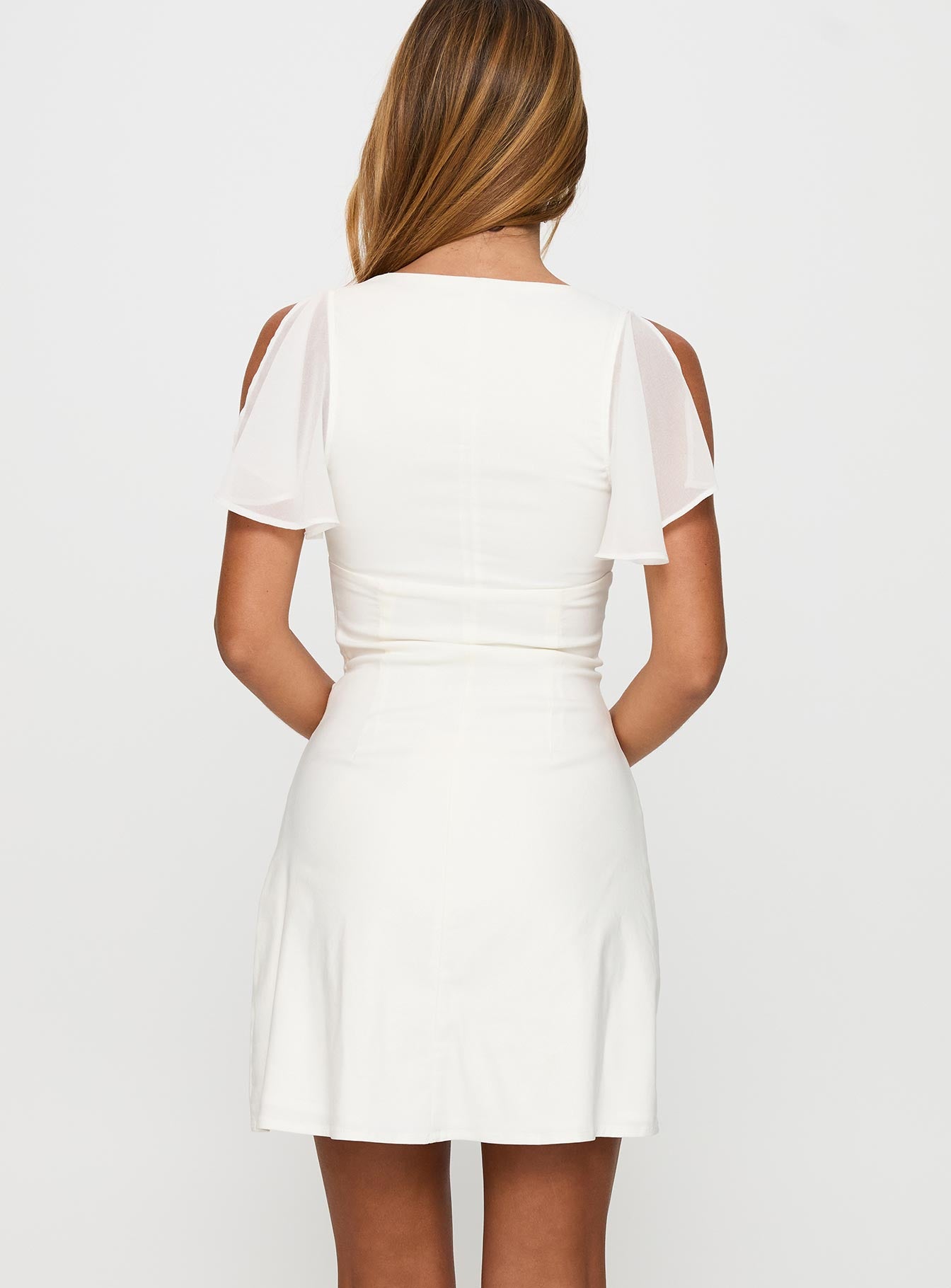 Florie Corset Mini Dress White - Image 5