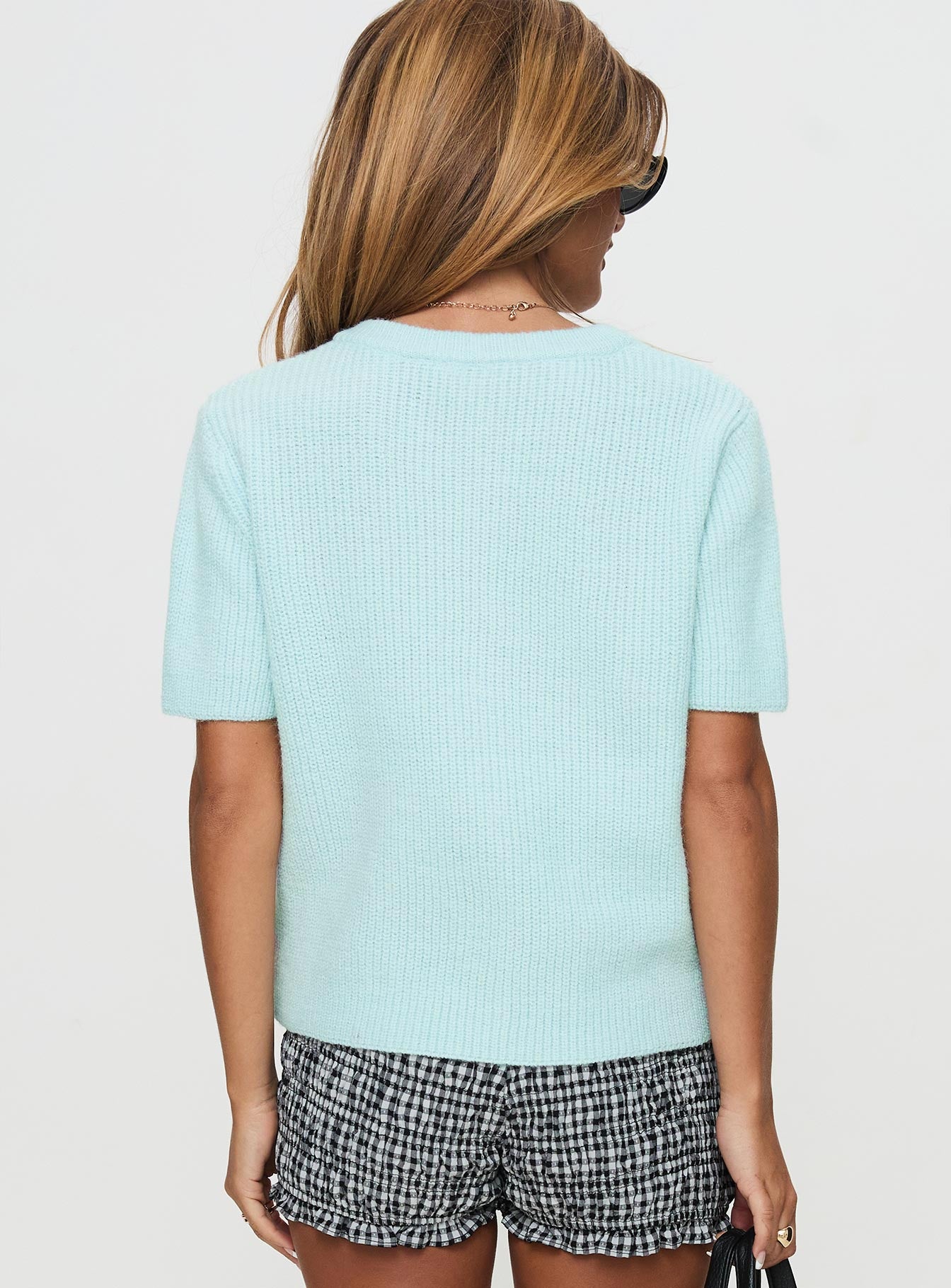 Wait A Lifetime Short Sleeve Cardigan Blue - Image 5