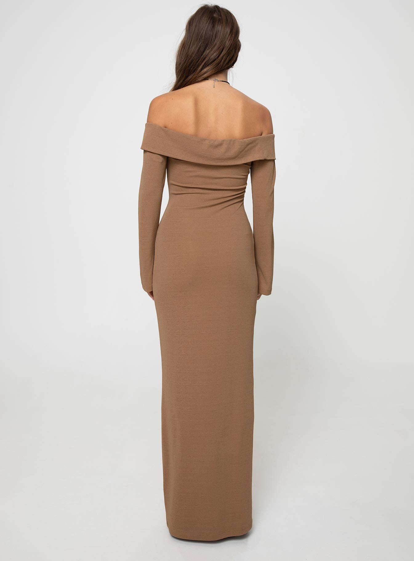 Maida Maxi Dress Light Brown - Image 5