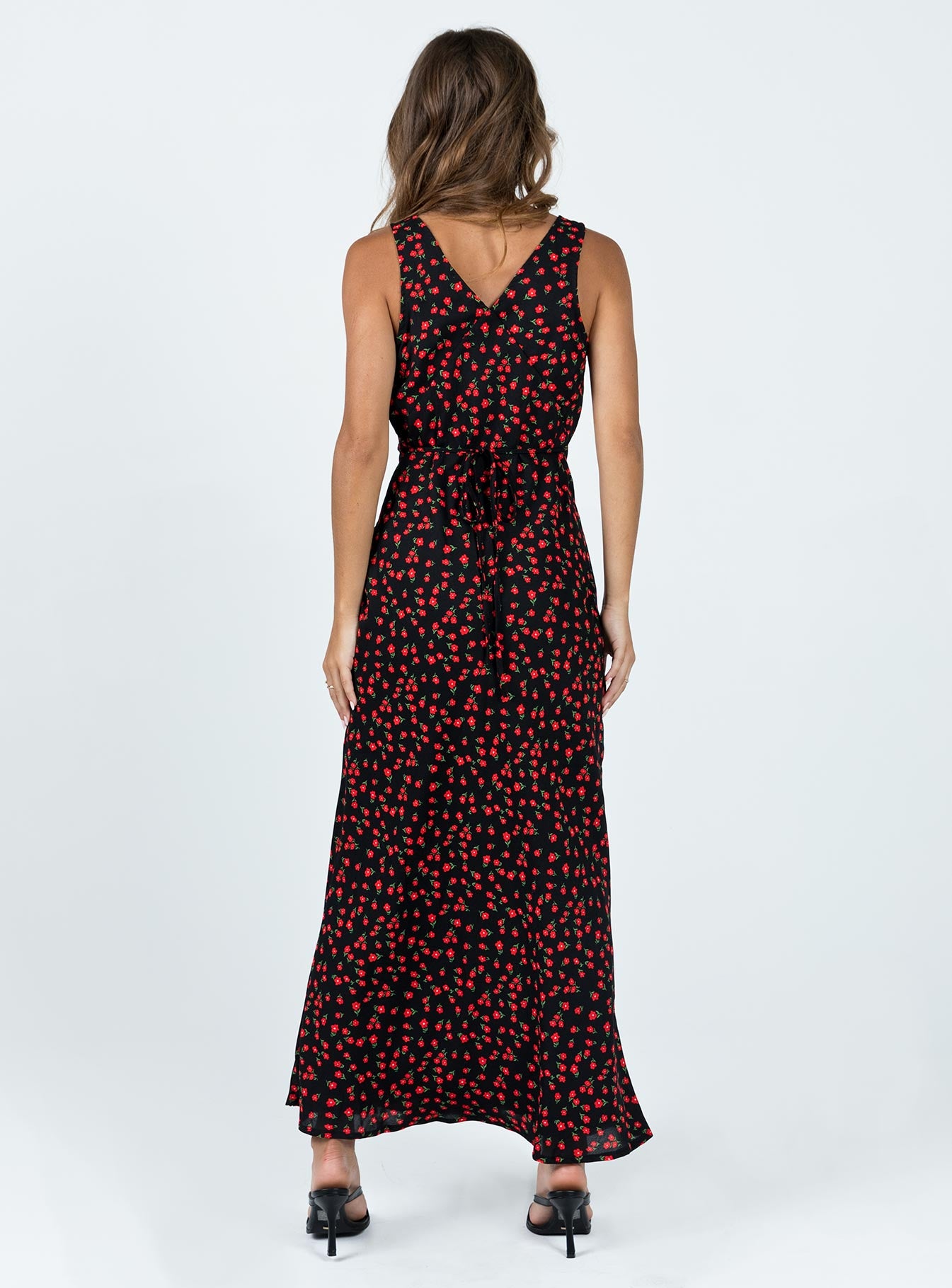 Nellie Maxi Dress Black/Red Floral - Image 6