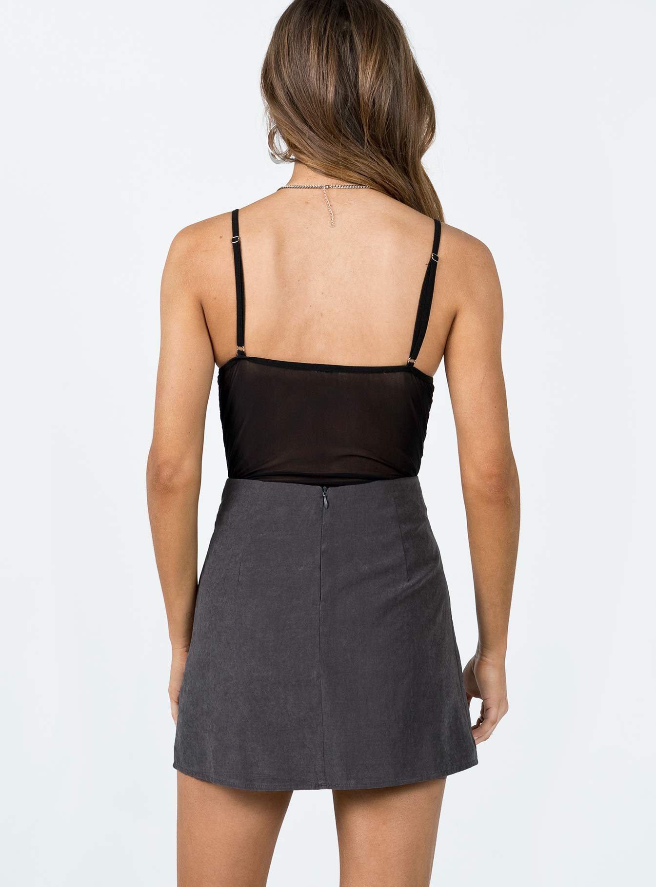 Peony Mini Skirt Charcoal - Image 5