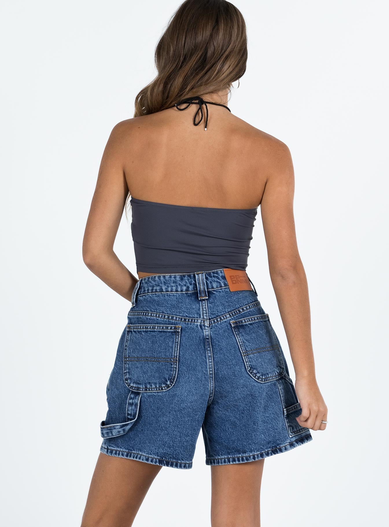 Lou Carpenter Denim Shorts Mid Wash Petite - Image 5