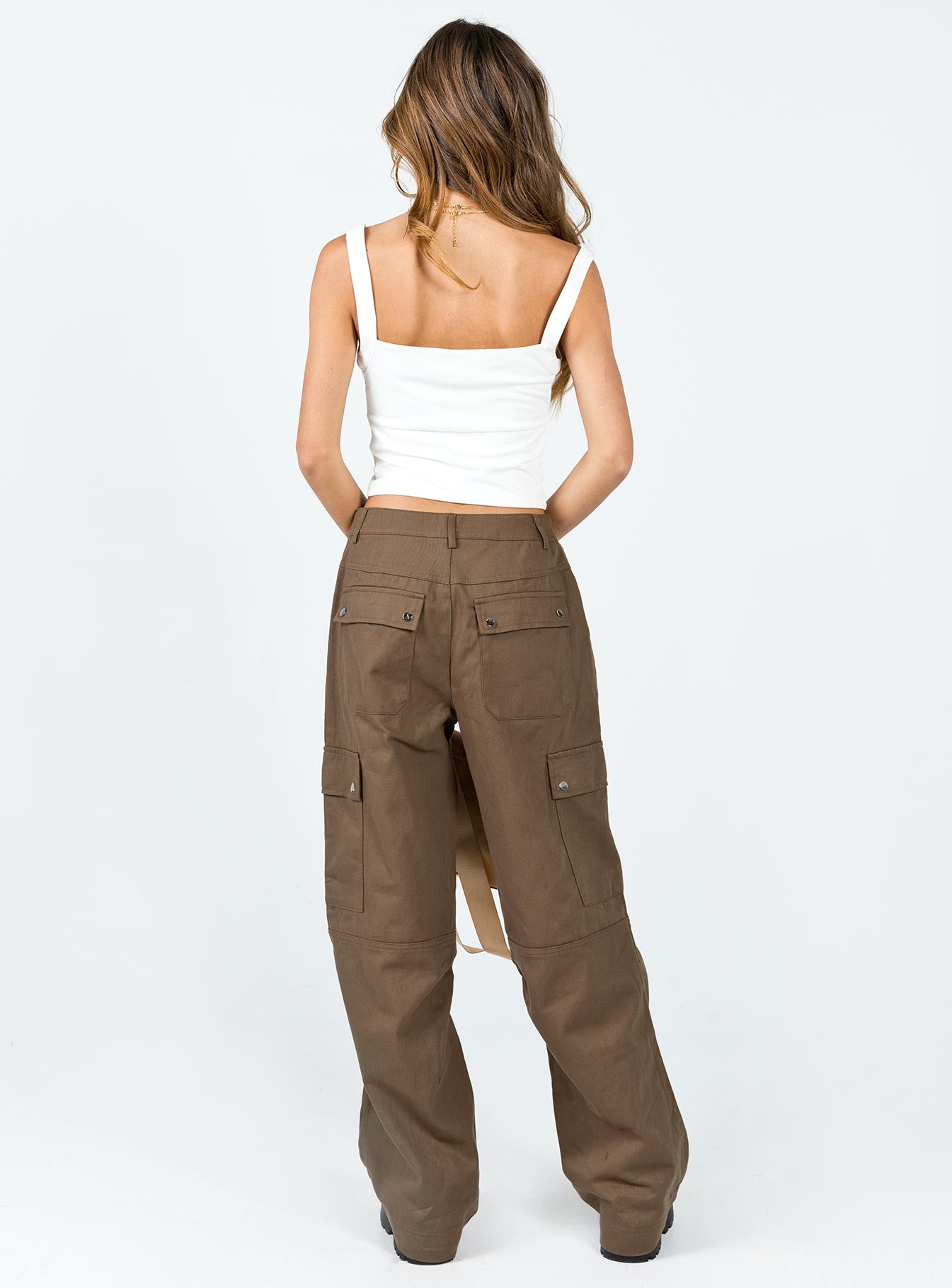 Fallout Mid Rise Cargo Pants Brown - Image 5