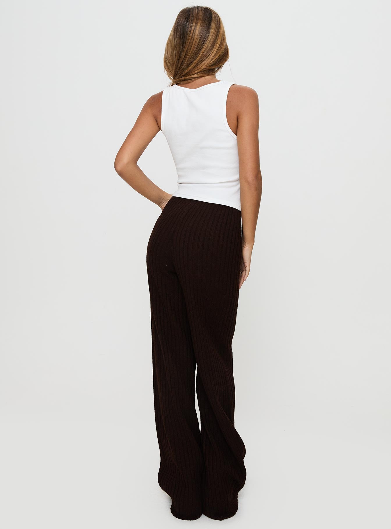 Montana Knit Pants Chocolate Brown - Image 5