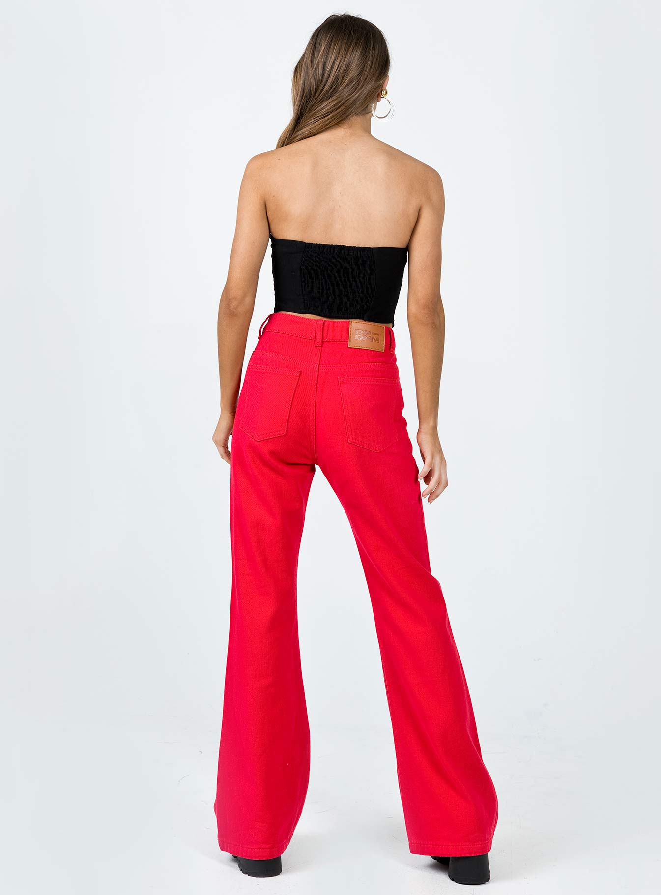 Cabarita Lounge Denim Jeans Red - Image 4