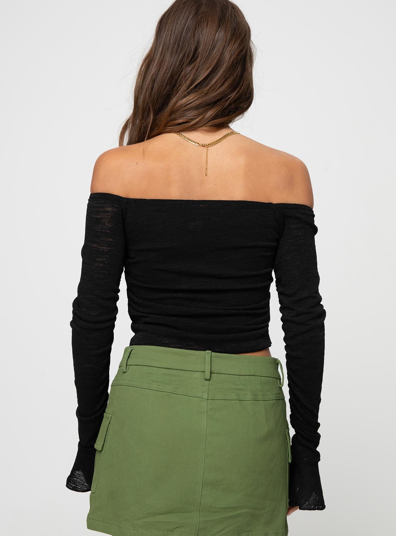 Taroona Off The Shoulder Top Black - Image 5