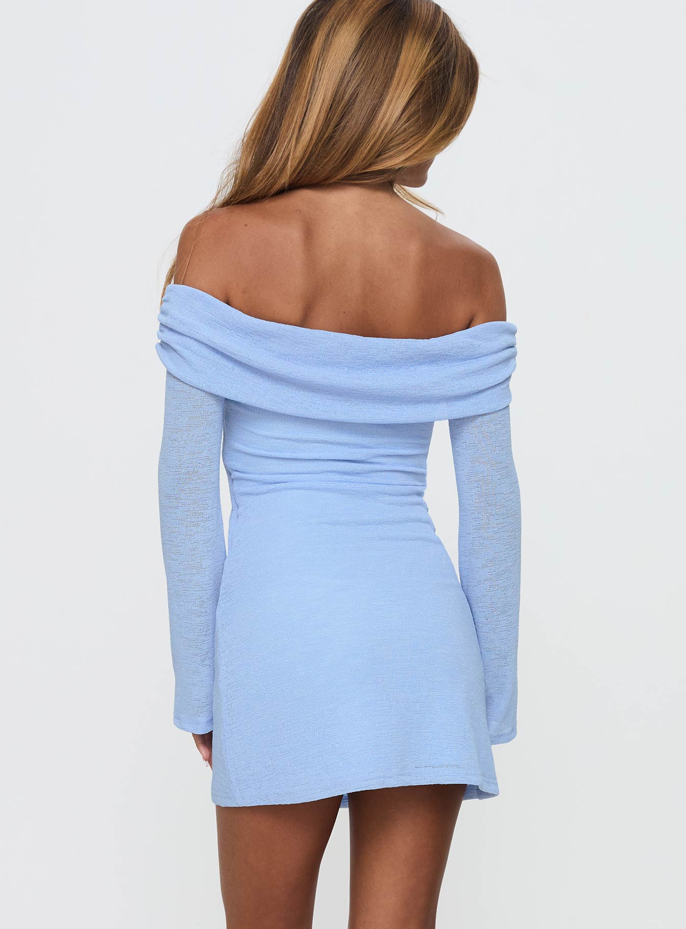 Stellaire Long Sleeve Mini Dress Blue - Image 4