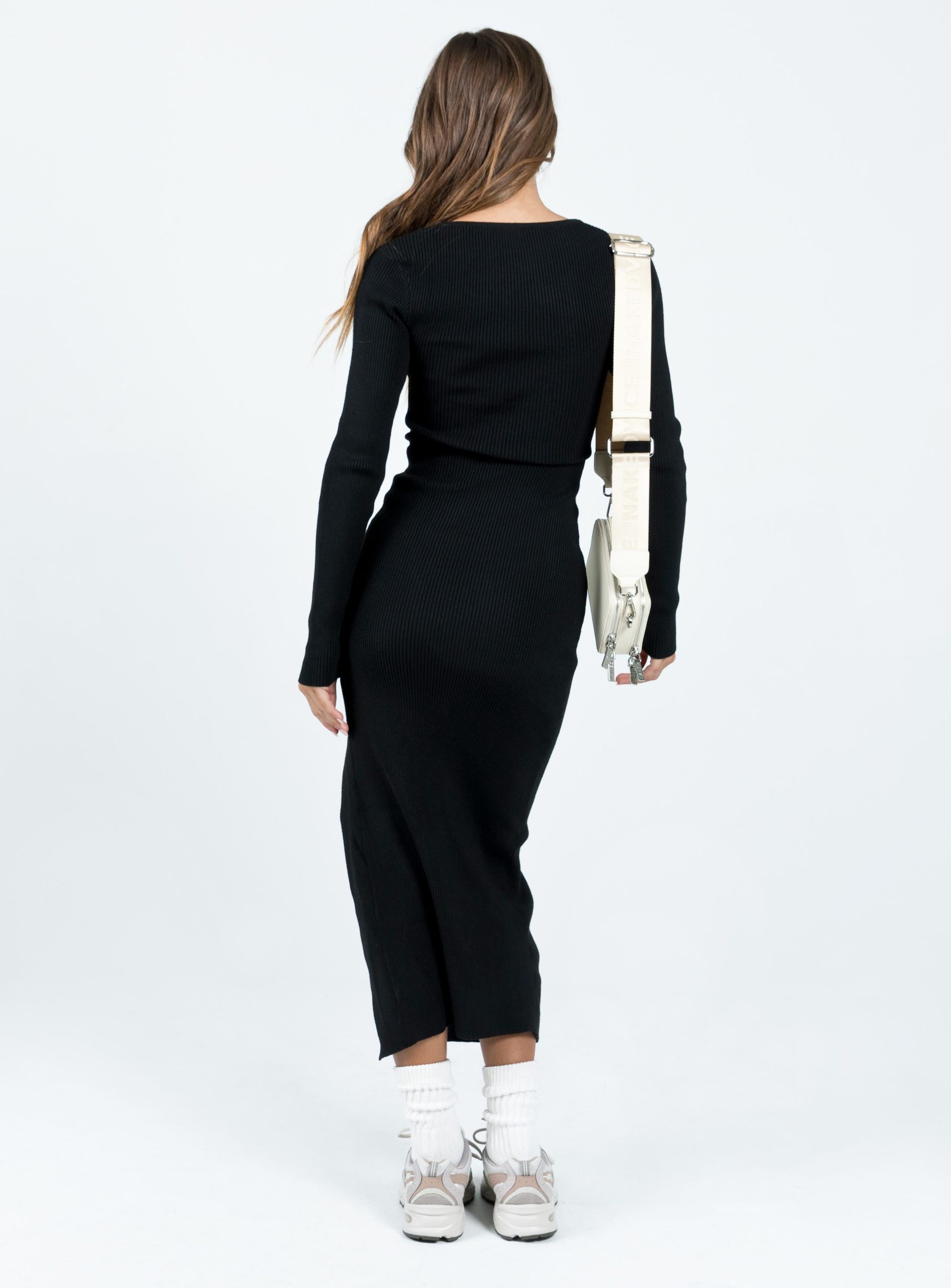 Fitro Long Sleeve Maxi Dress Black - Image 5