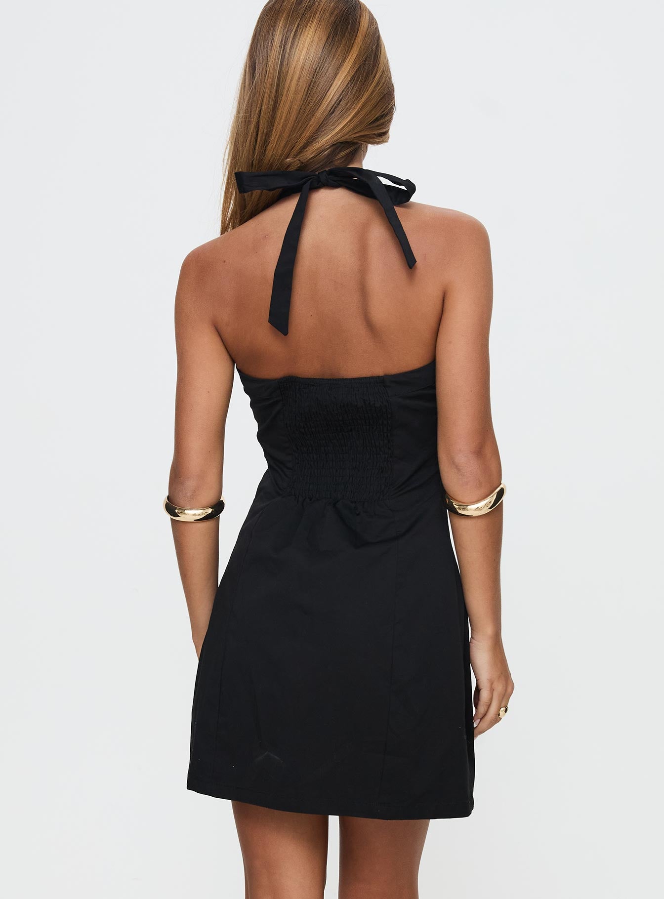 Mallorie Halter Mini Dress Black - Image 5