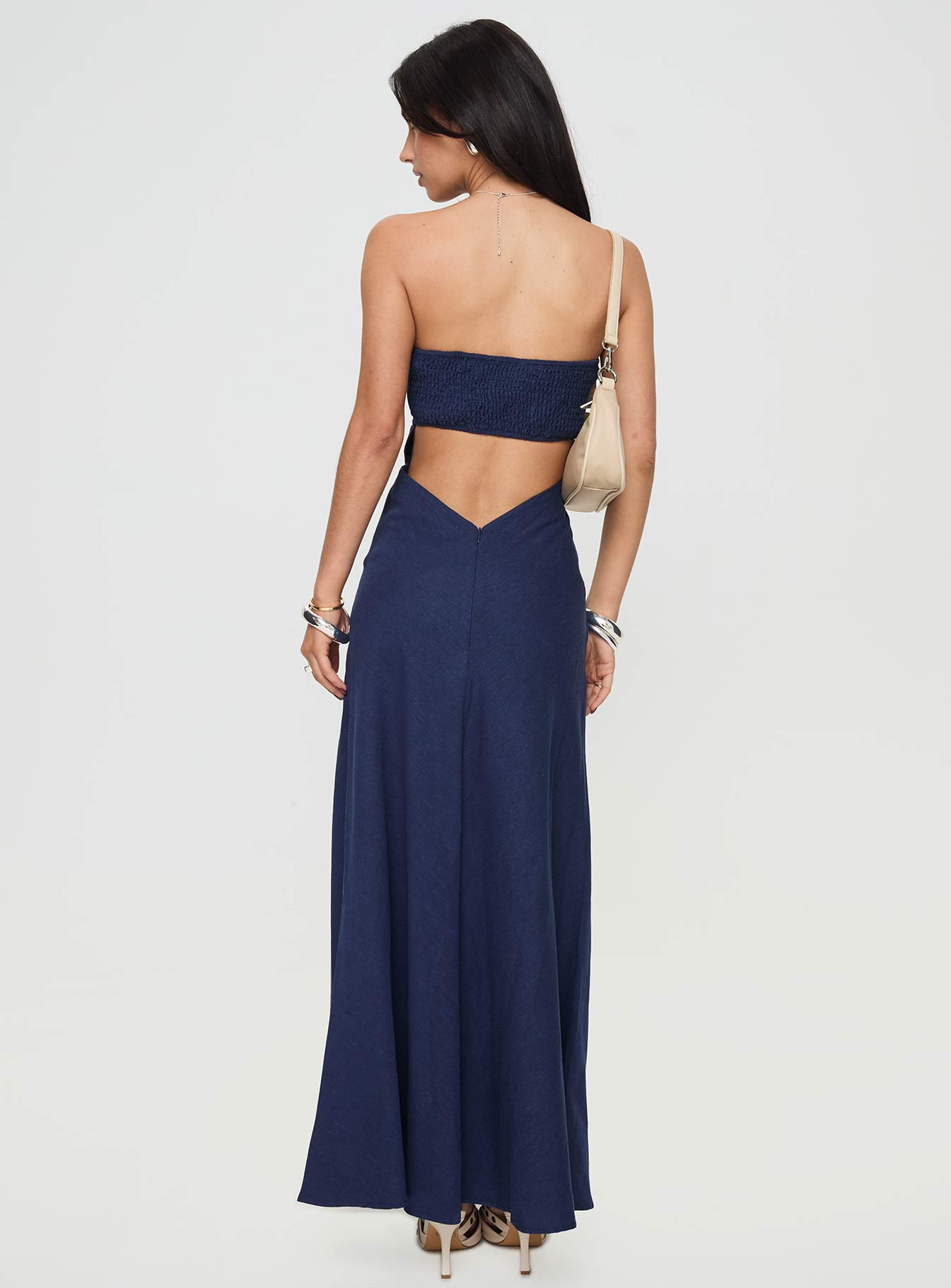 Yahir Strapless Maxi Dress Navy Petite - Image 4