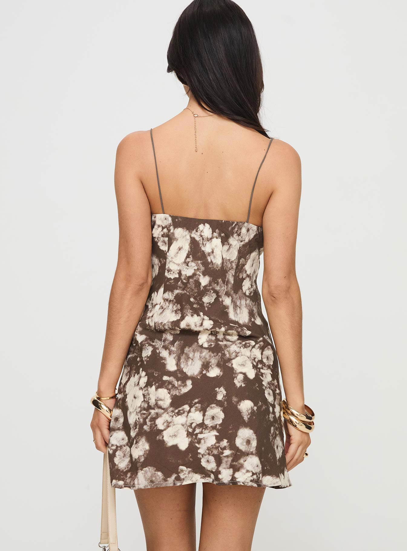 Marilyn Mini Dress Brown / Floral - Image 5