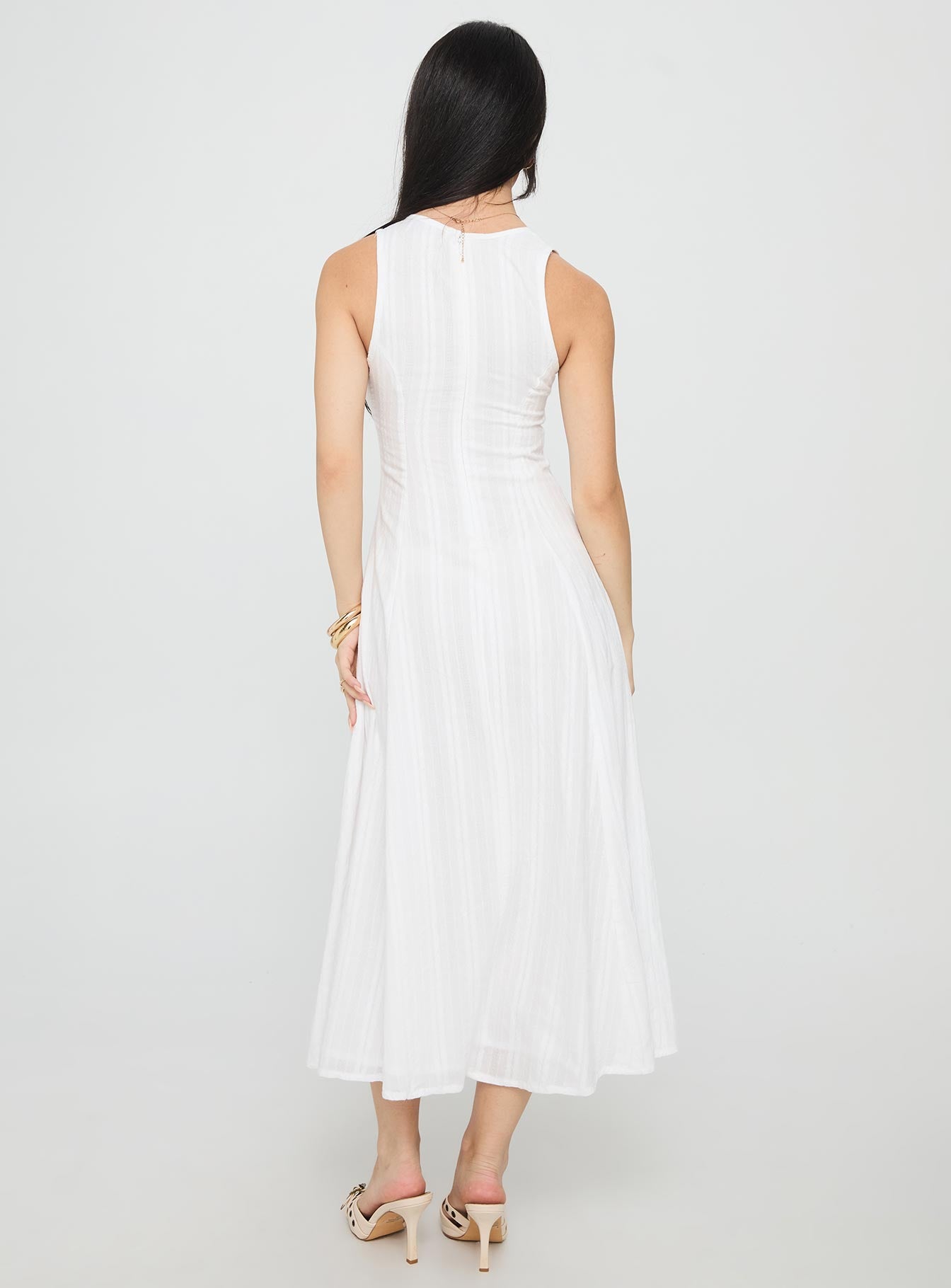 Forever Loved Panelled Midi Dress White - Image 5