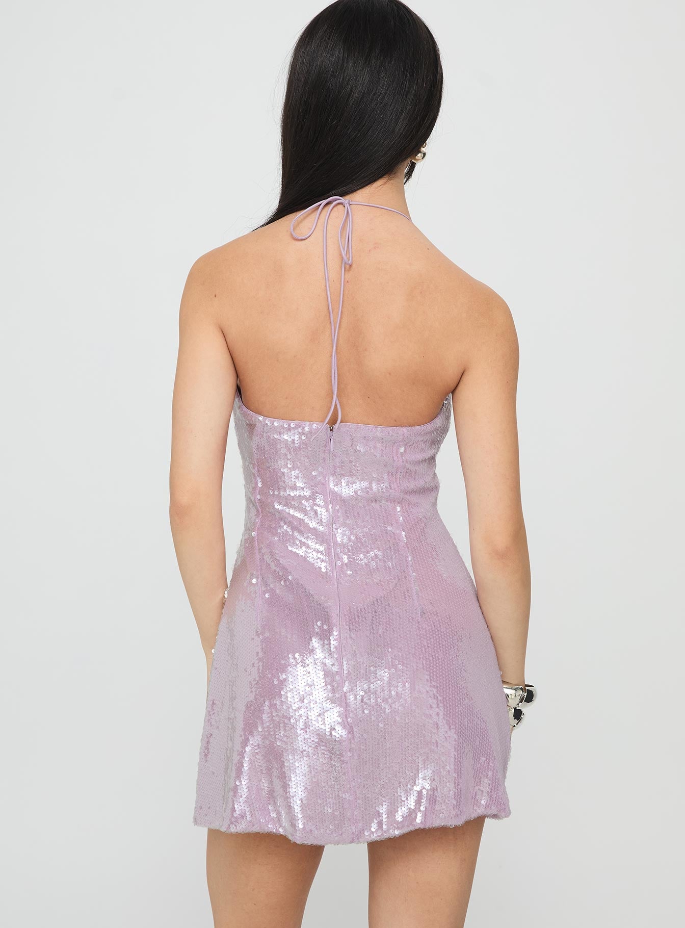 Moonchild Halter Mini Dress Lilac - Image 5