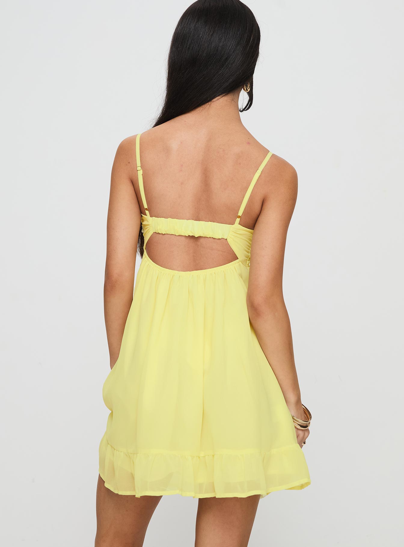Stolen Kisses Mini Dress Lemon - Image 5
