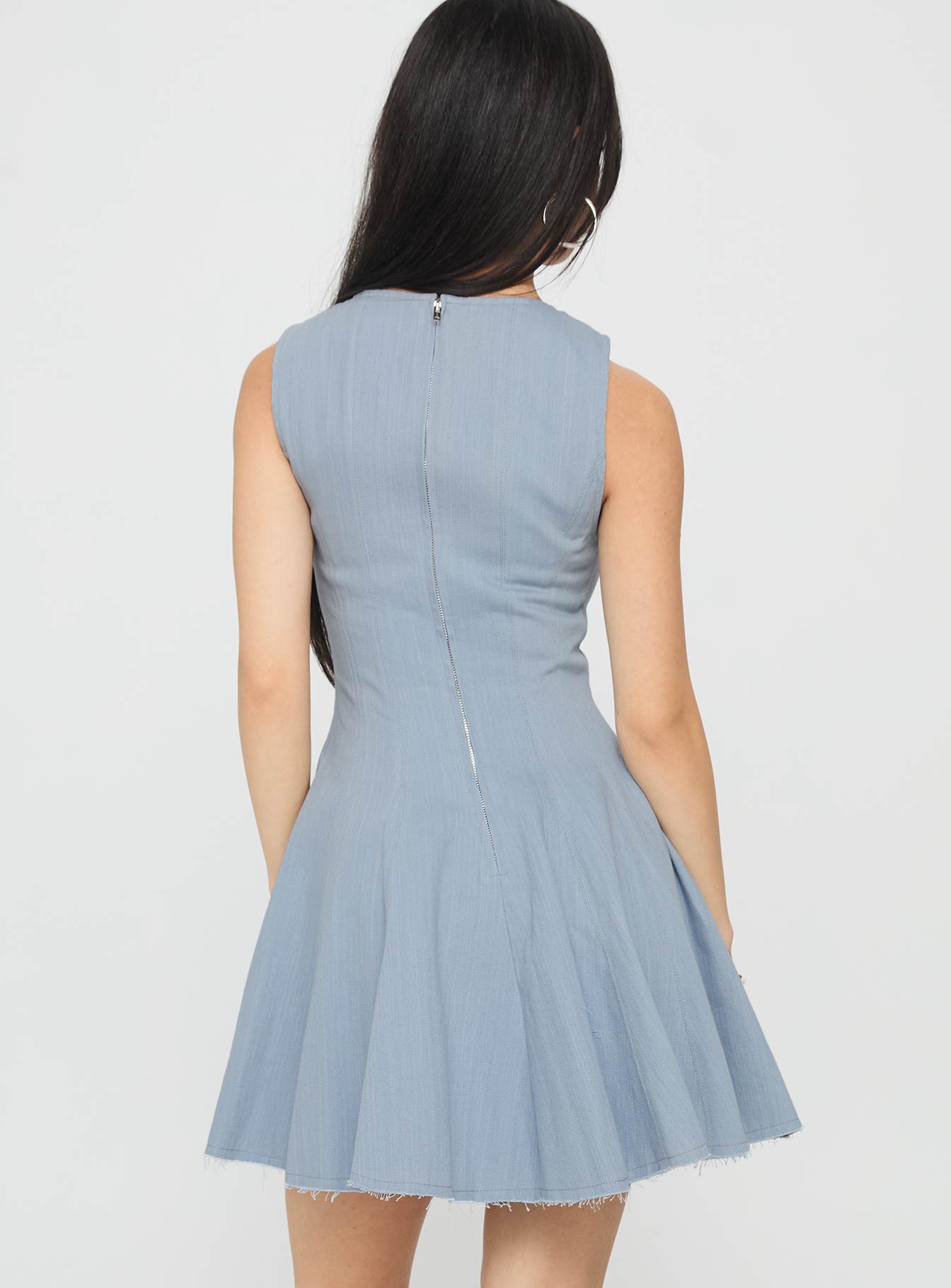 Composure Pleat Mini Dress Blue - Image 4