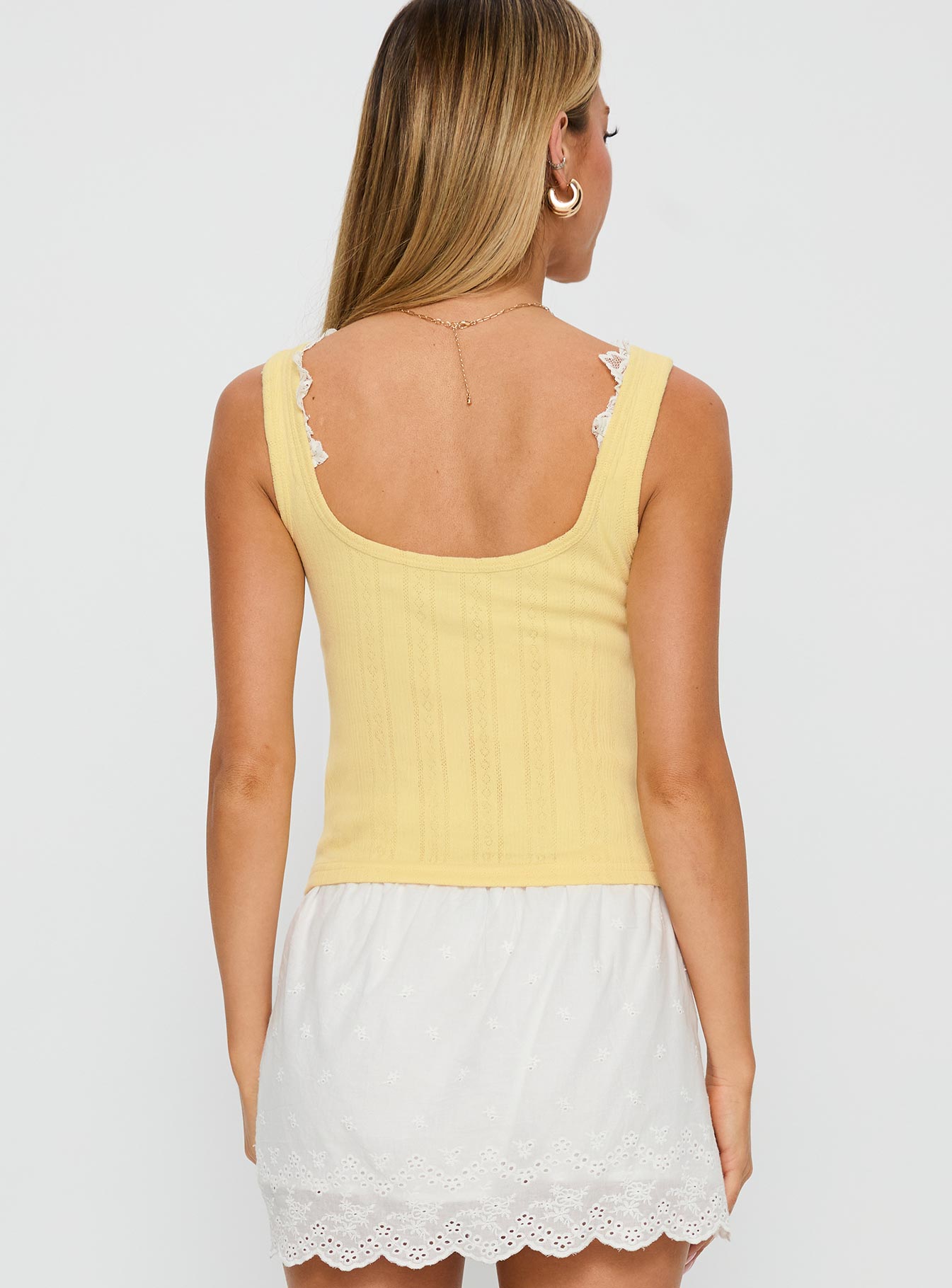 Sole Purpose Lace Trim Top Yellow - Image 4