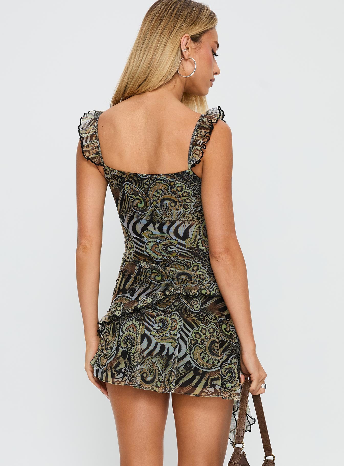 My Lifeline Frill Mini Dress Zebra - Image 5