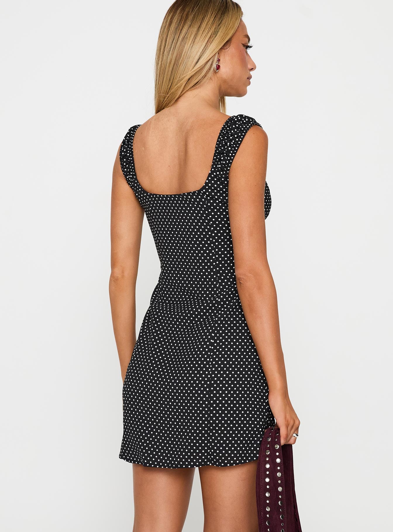 Joseleine Mini Dress Black / Polka - Image 5