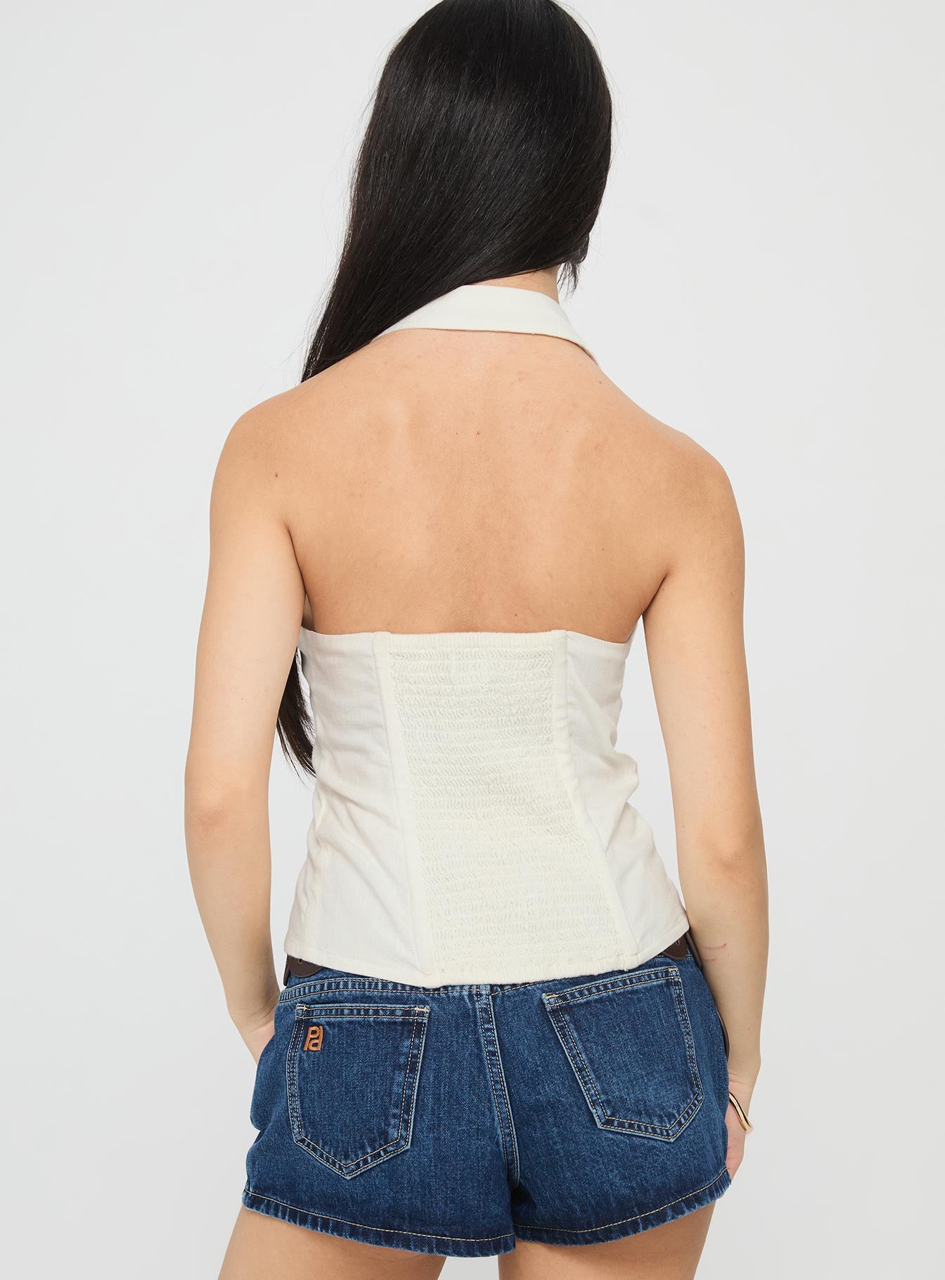 Projecting Button Up Top Ivory - Image 5