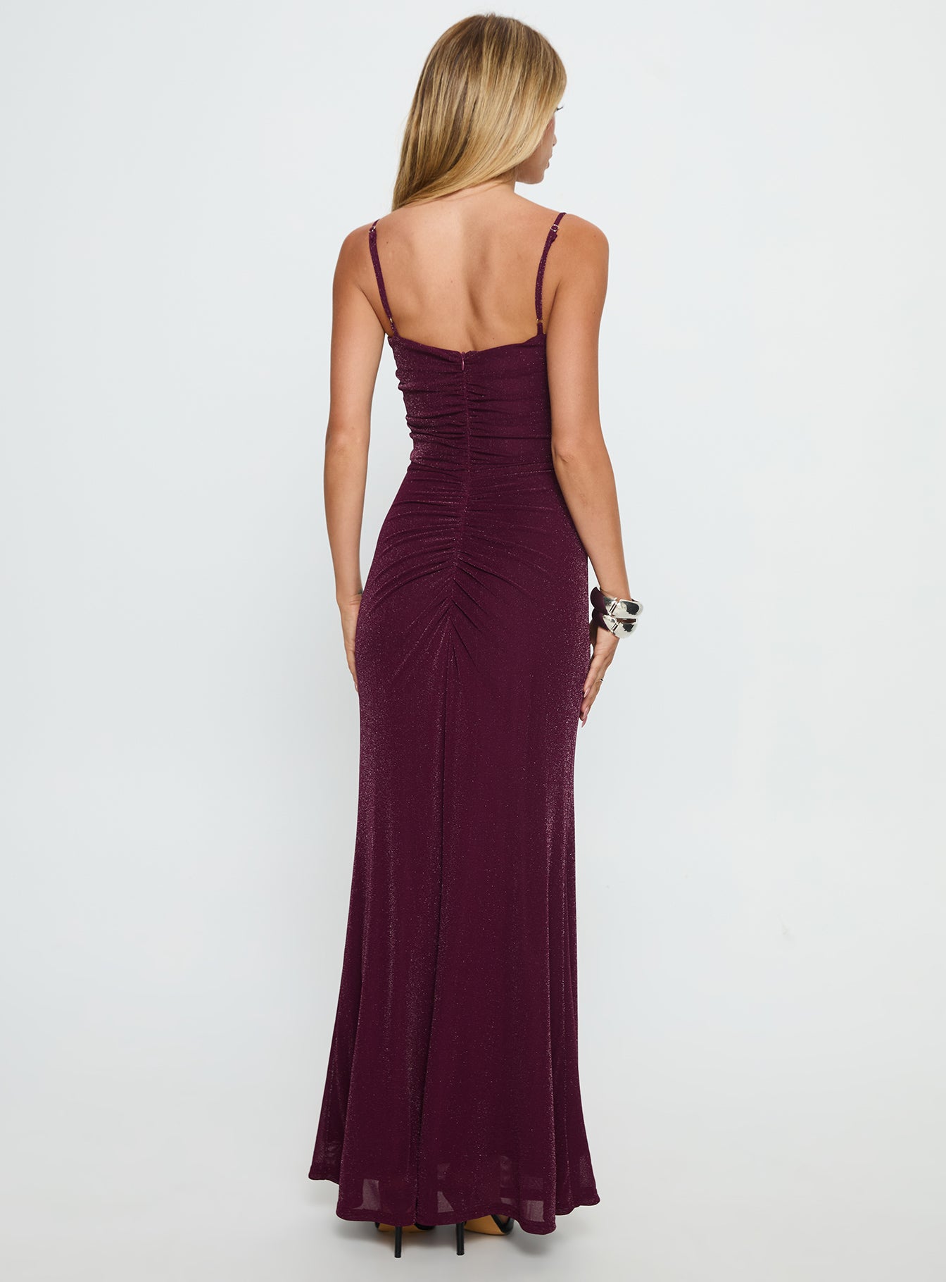 Amilya Cut Out Maxi Dress Plum - Image 5
