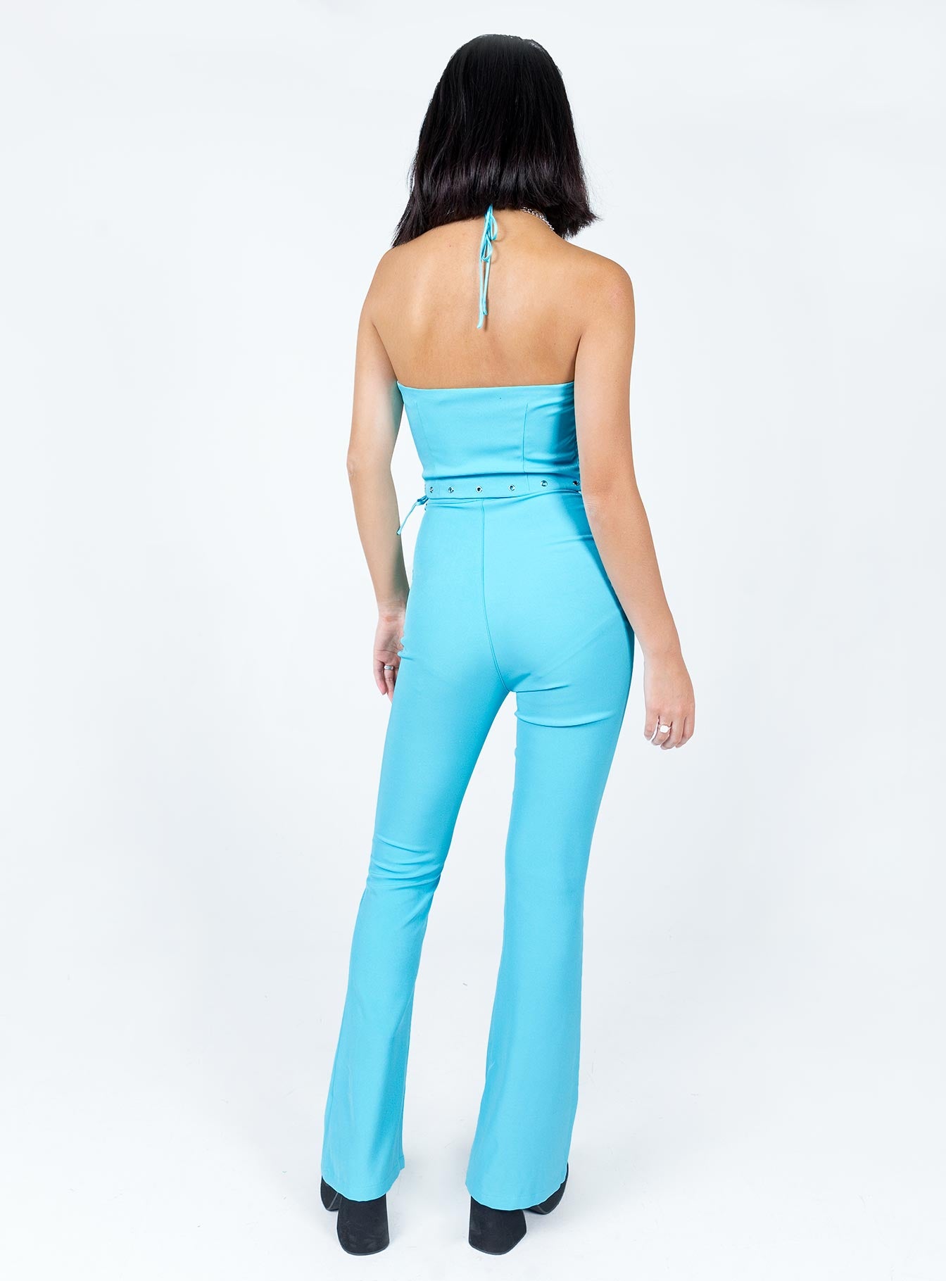 Mid Way Laced Flare Pants Blue - Image 5