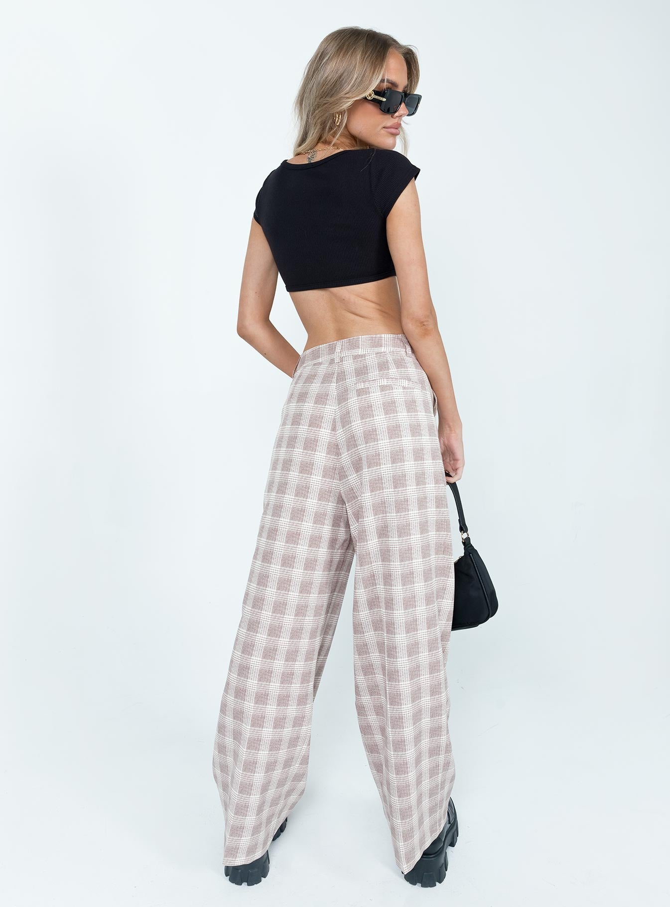 Mulholland Pants Beige Plaid - Image 5