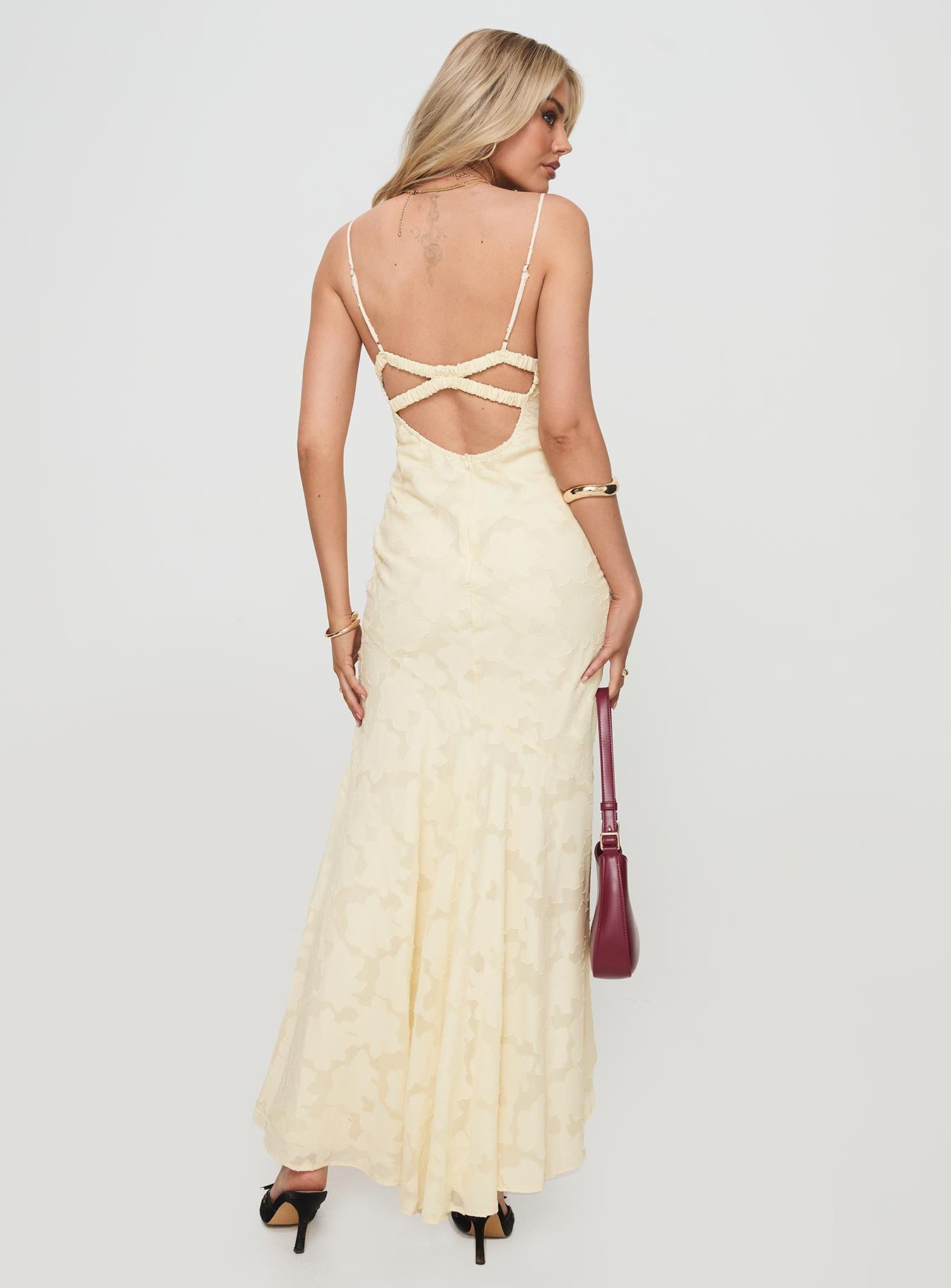 Cyrene Maxi Dress Lemon - Image 5