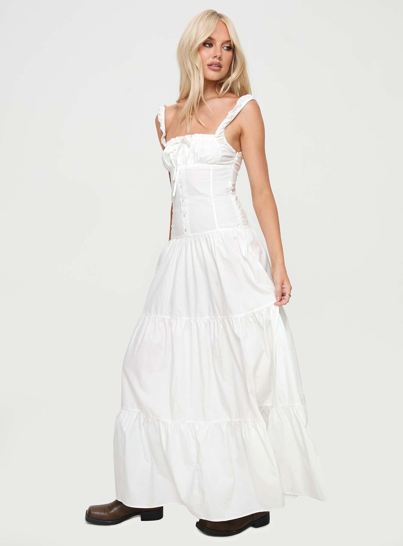Heart Shaped Maxi Dress White - Image 5