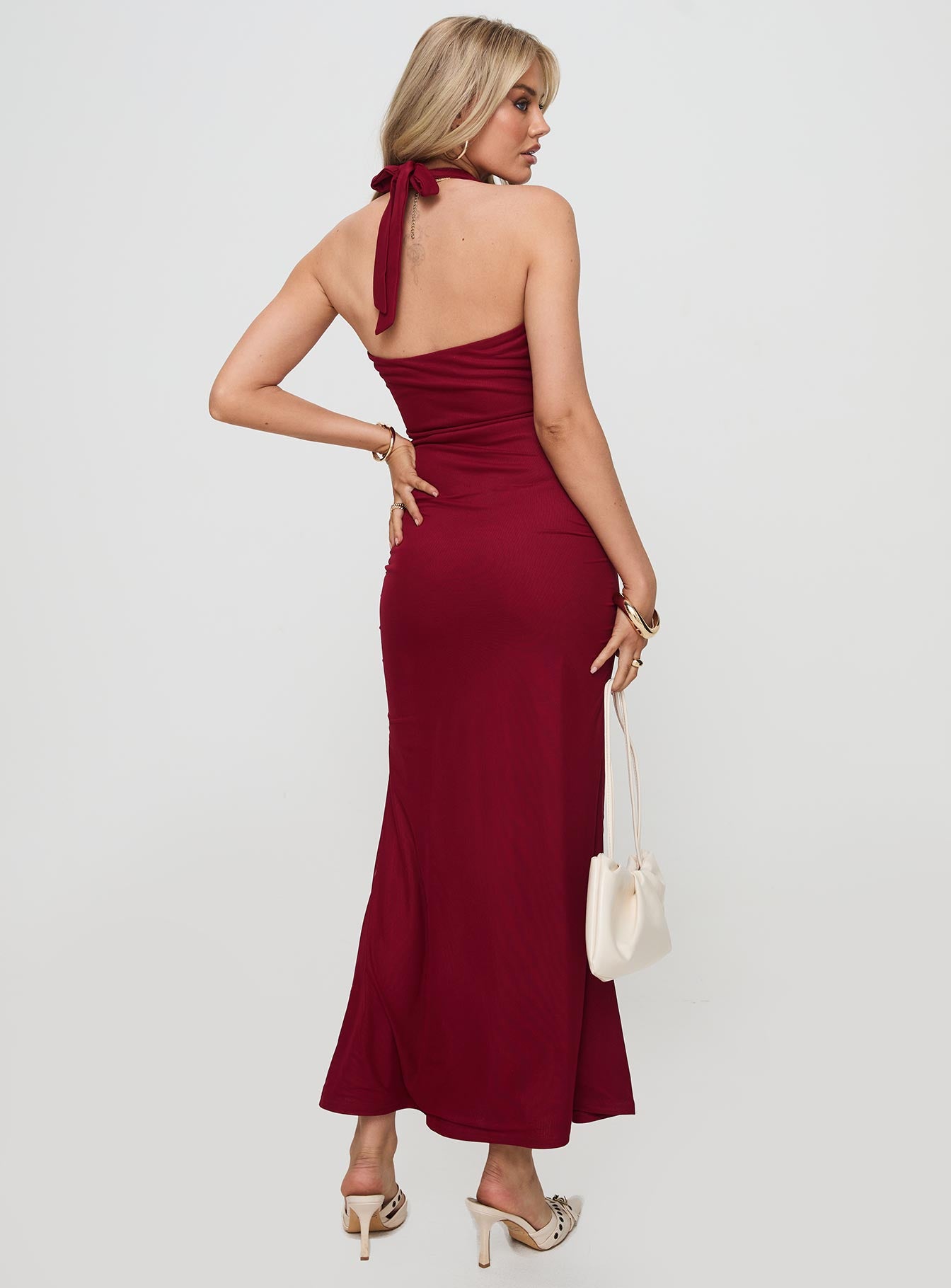 Corzetti Maxi Dress Burgundy - Image 5