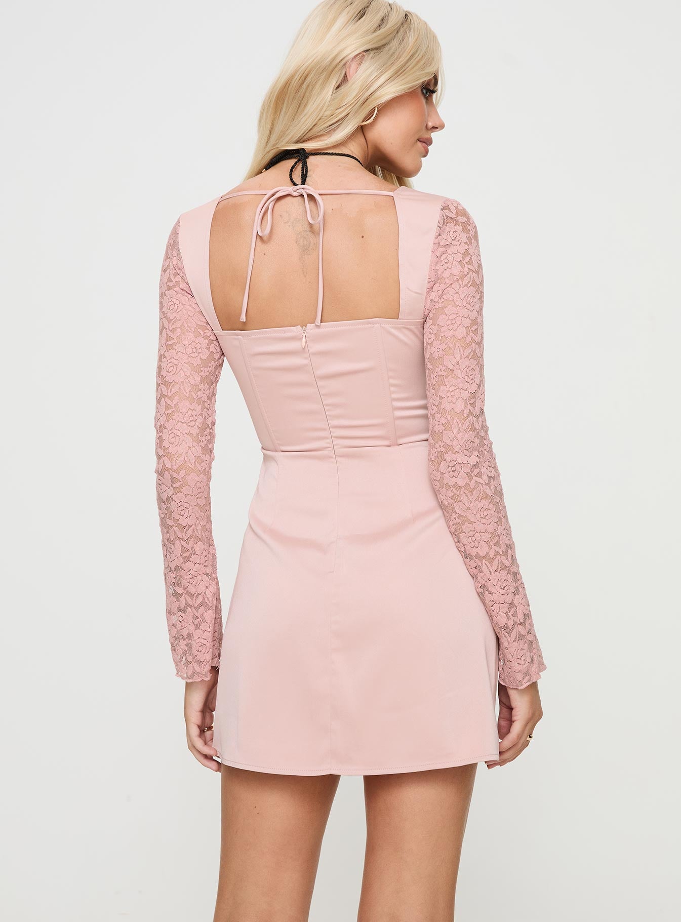 Markwell Long Sleeve Mini Dress Pink - Image 4