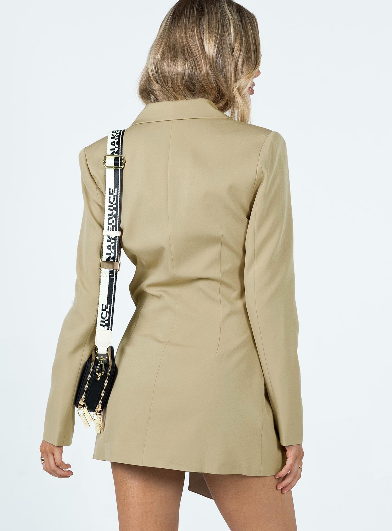 LA Confidential Mini Dress Camel - Image 5