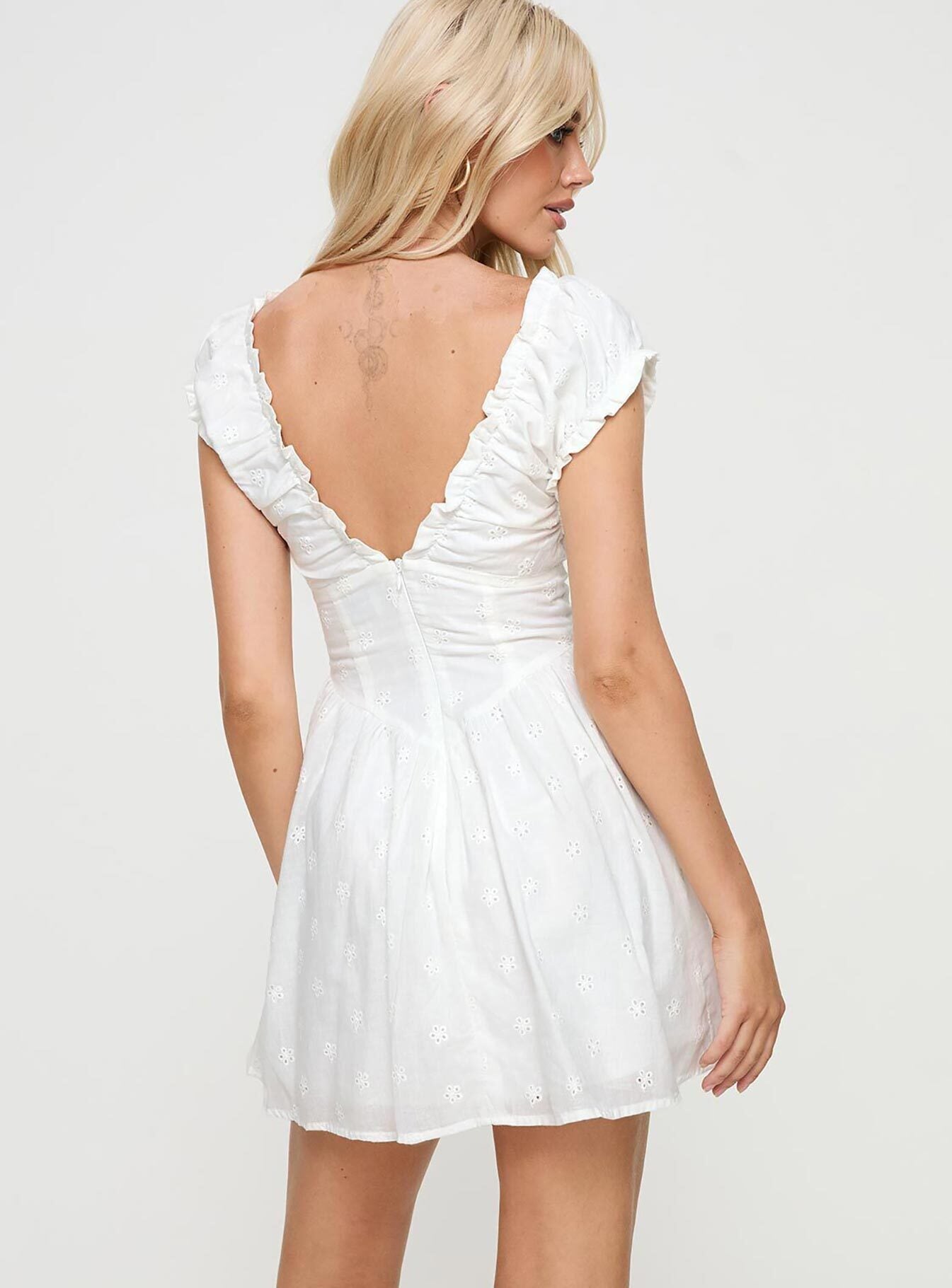 Otilia Mini Dress White - Image 5