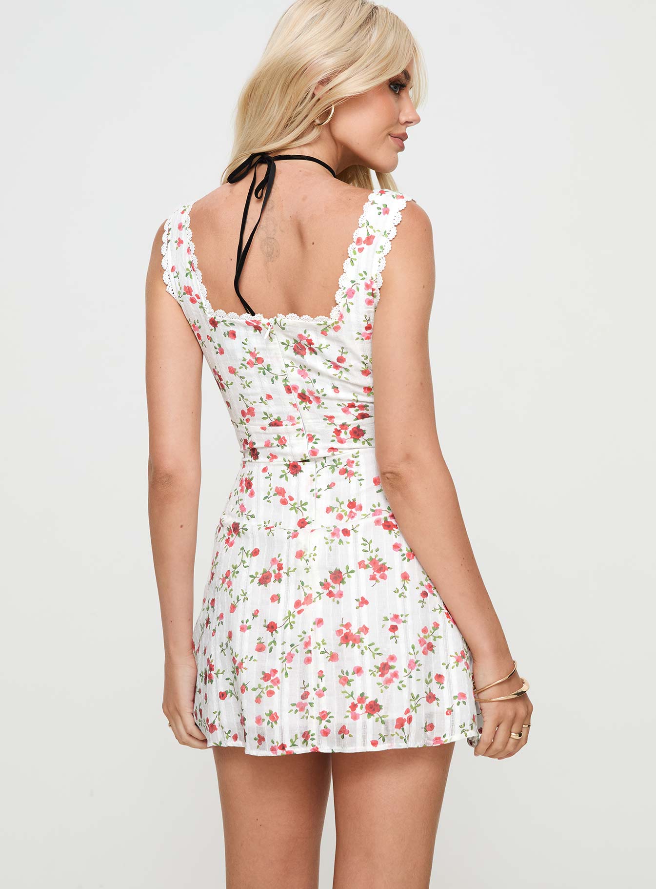 Dasha Mini Dress White Floral - Image 5