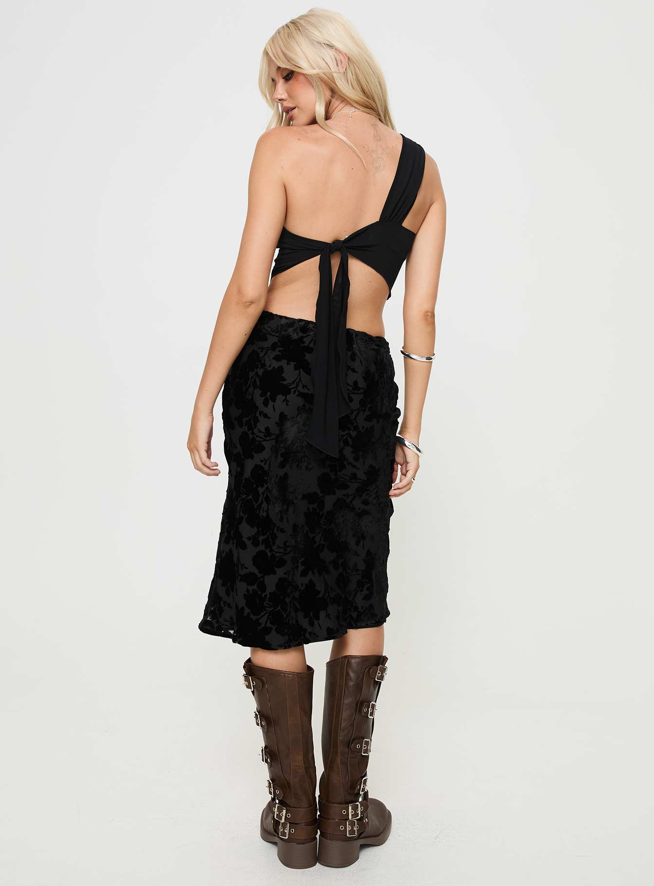 Devore Midi Skirt Black - Image 5