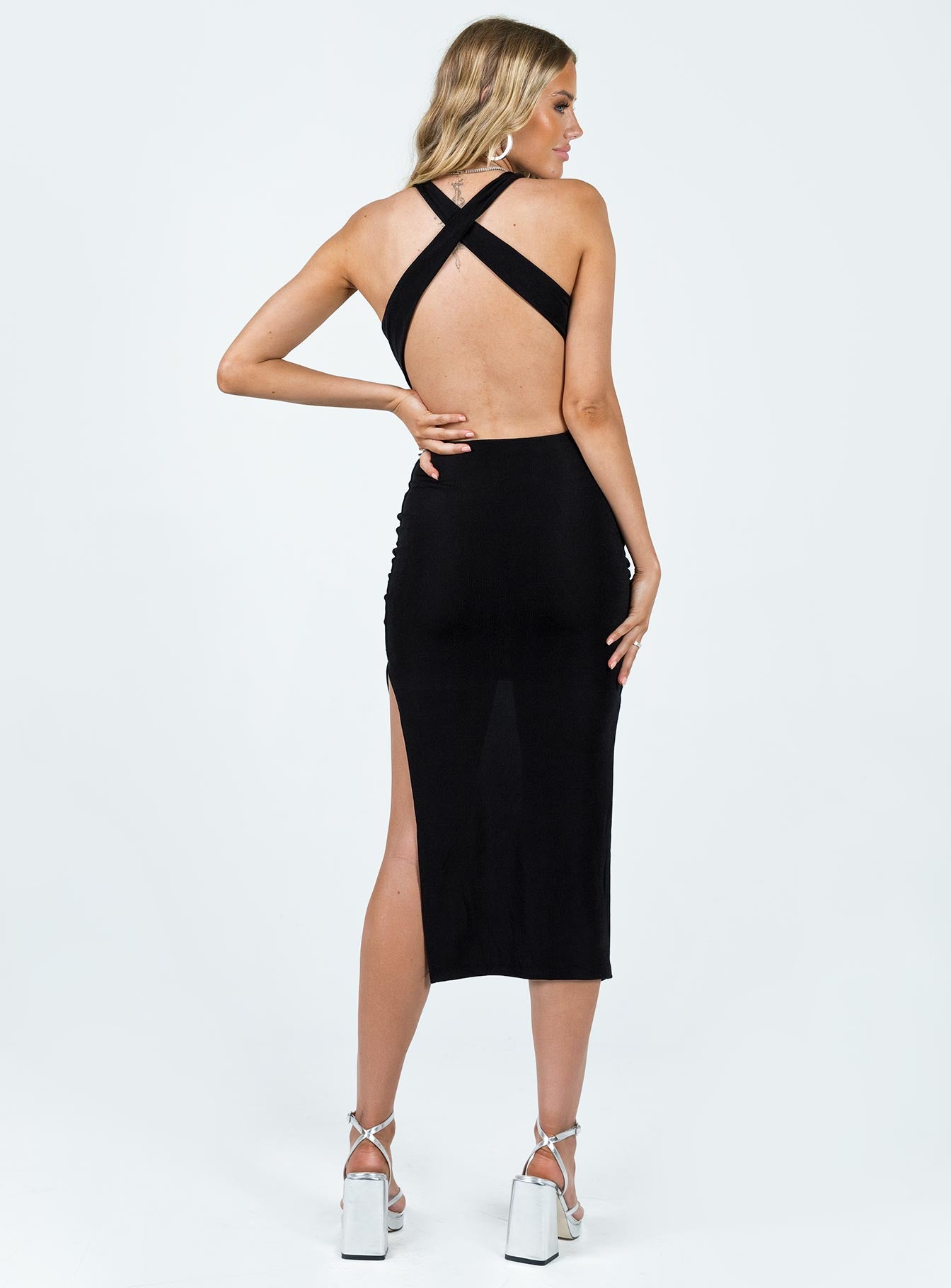 Moonare Midi Dress Black - Image 4
