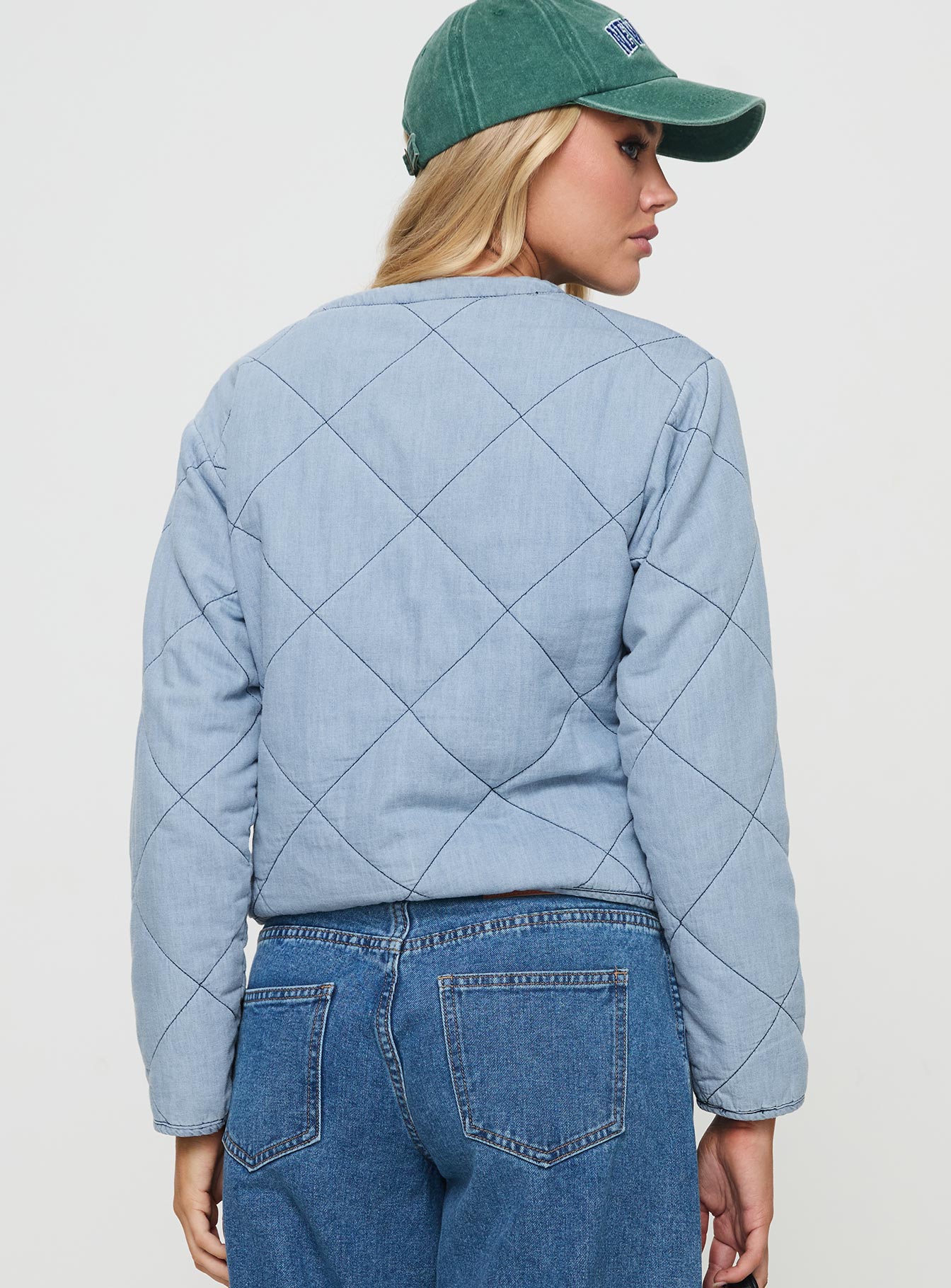Premonitions Quilted Jacket Blue - Image 4