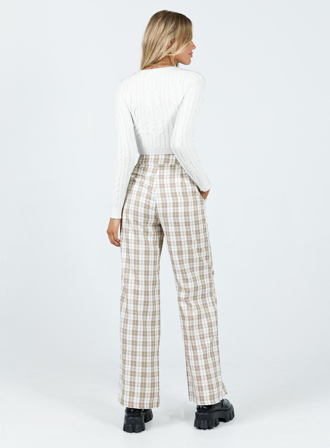 Archer Pants Beige Plaid - Image 5