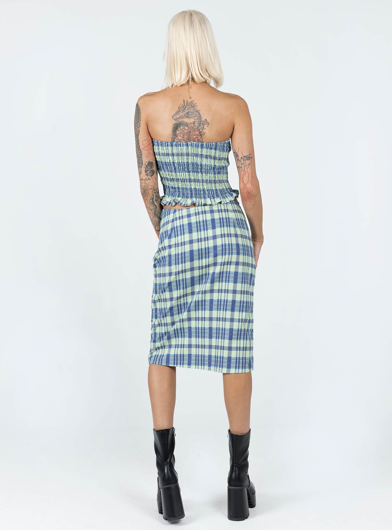 Motel Harriet Skirt Colourpop Check Blue - Image 5