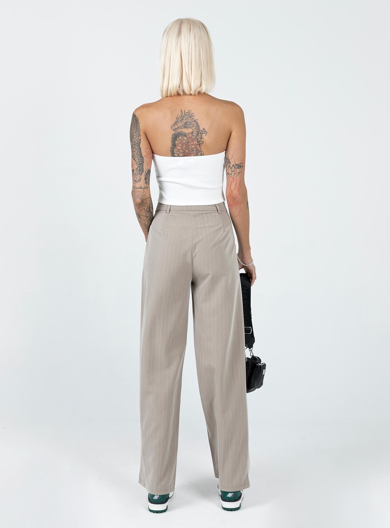 Archer Pants Pinstripe Beige - Image 4
