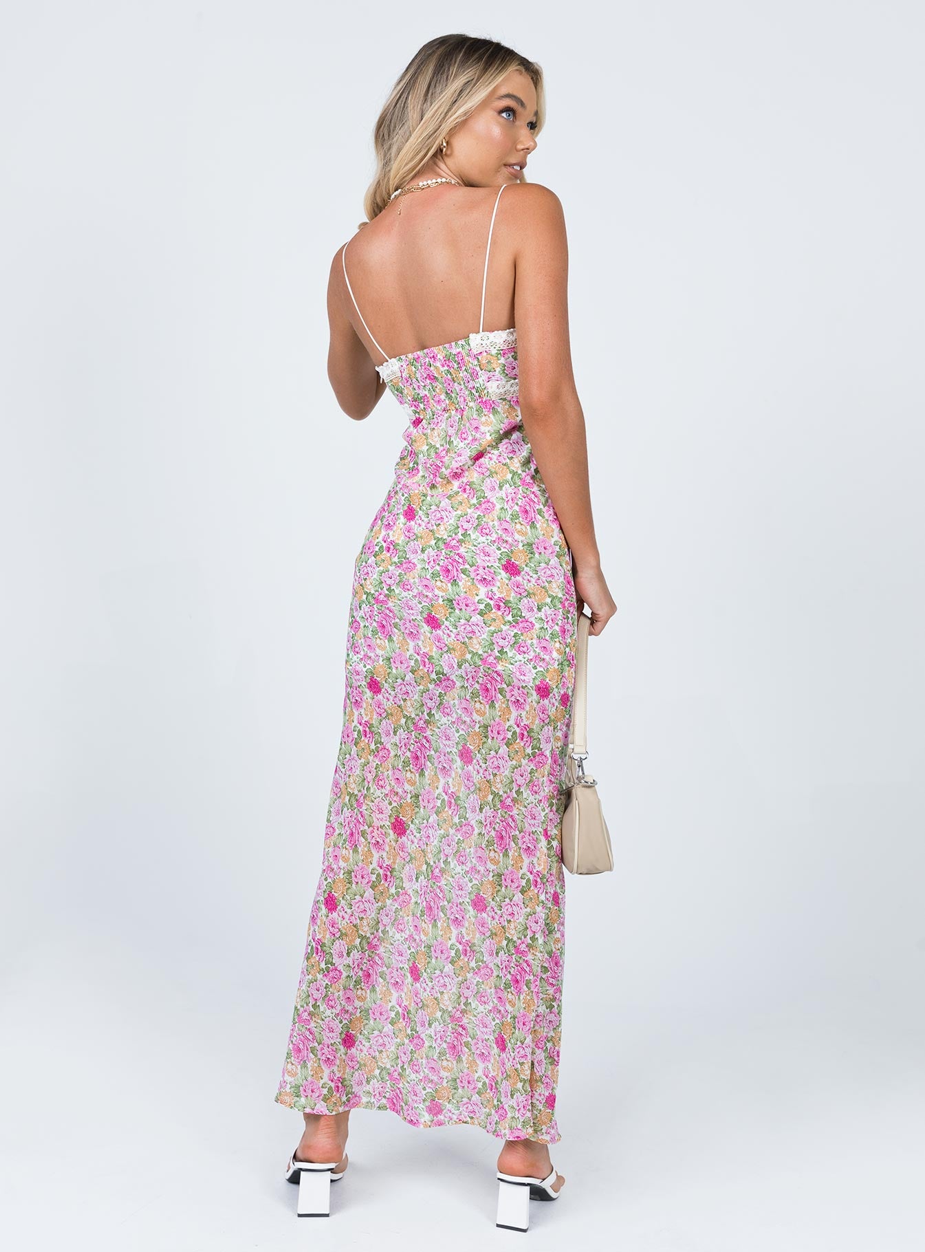 Emily Maxi Dress Pink Floral - Image 5