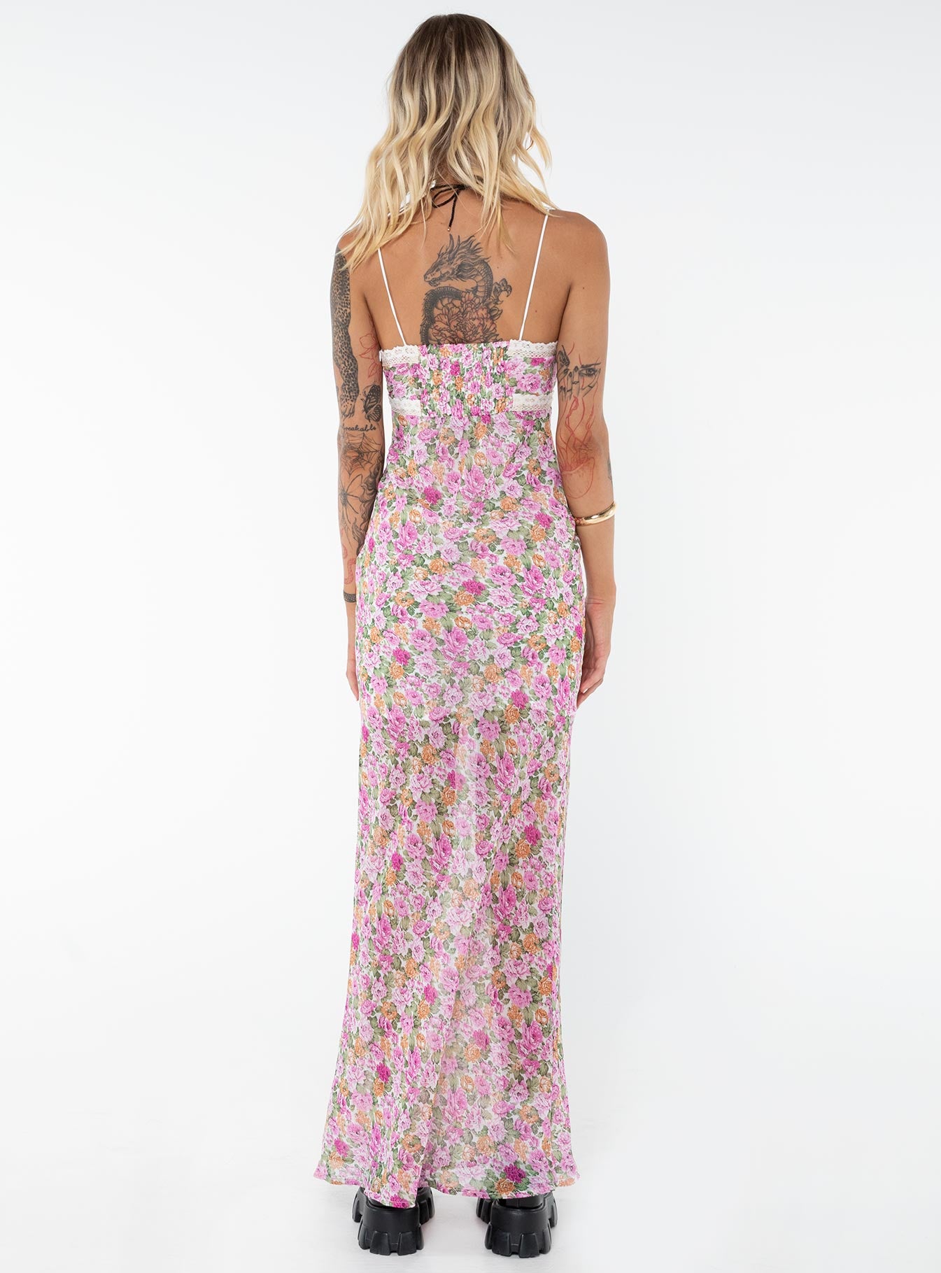 Emily Maxi Dress Pink Floral Tall - Image 5