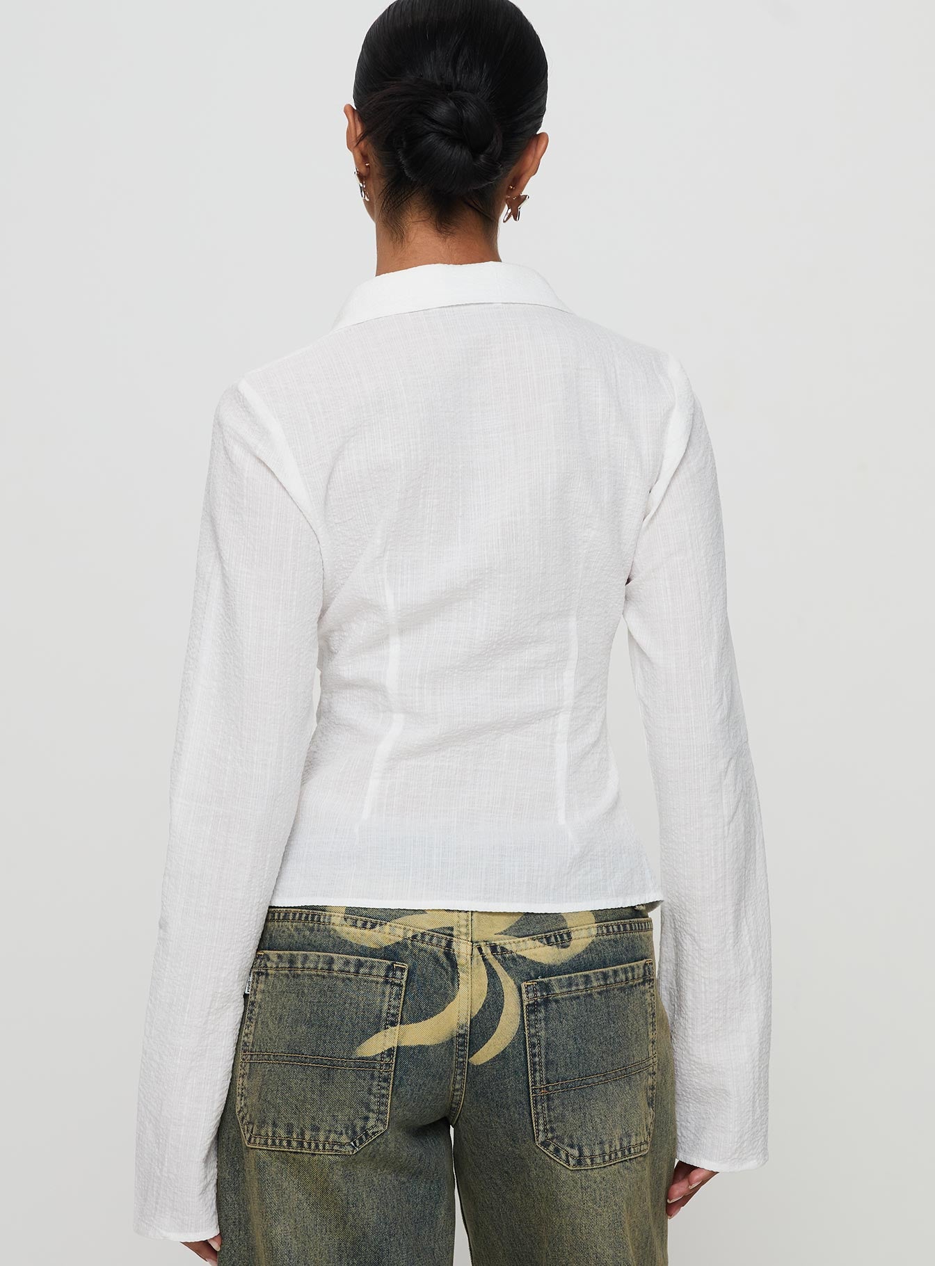 Foxley Long Sleeve Top White - Image 5