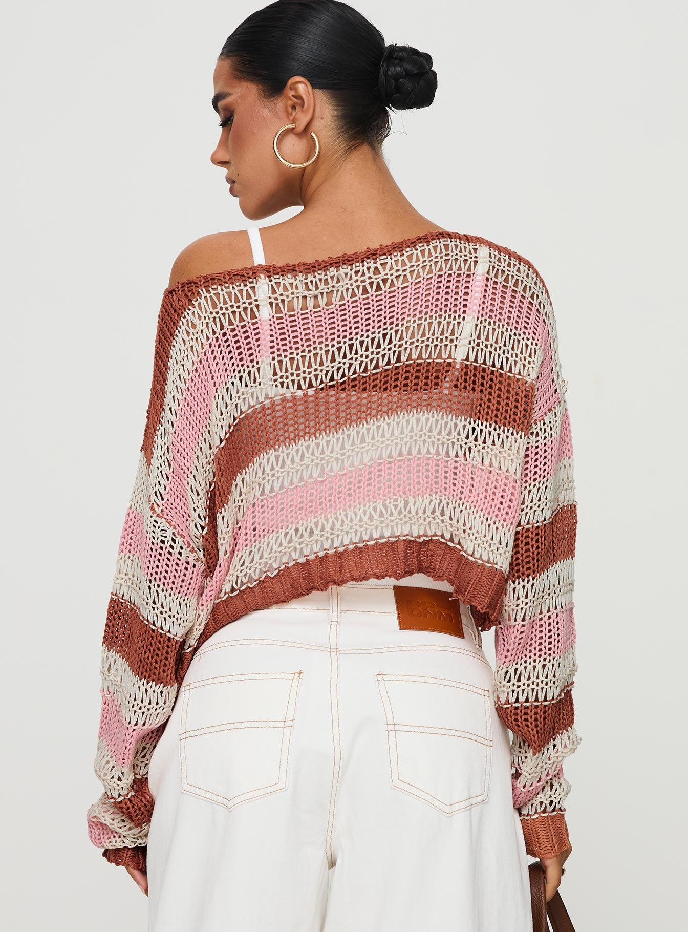 Perren Sweater Pink / Brown Stripe - Image 5