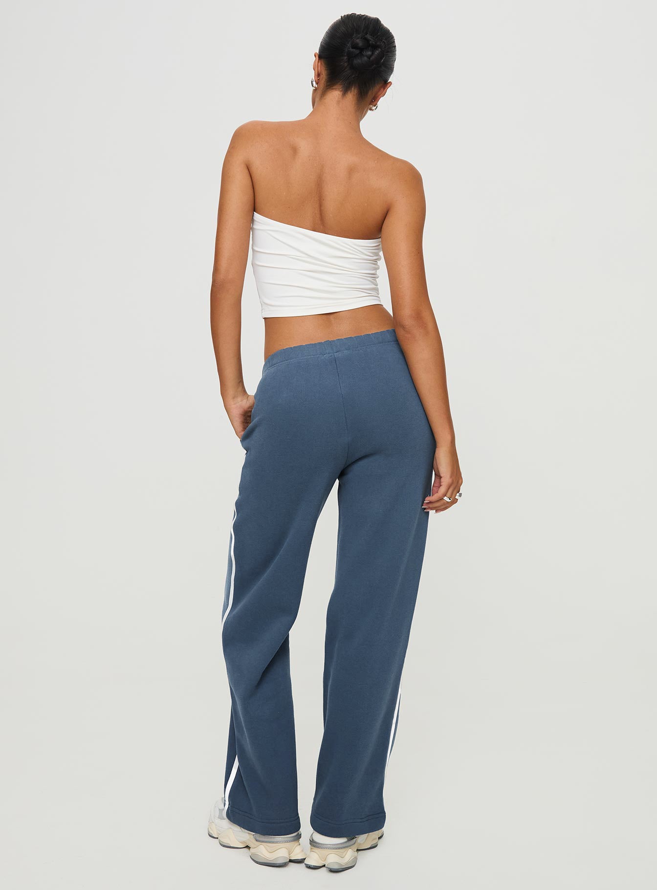 Skiller Side Stripe Track Pants Navy - Image 5