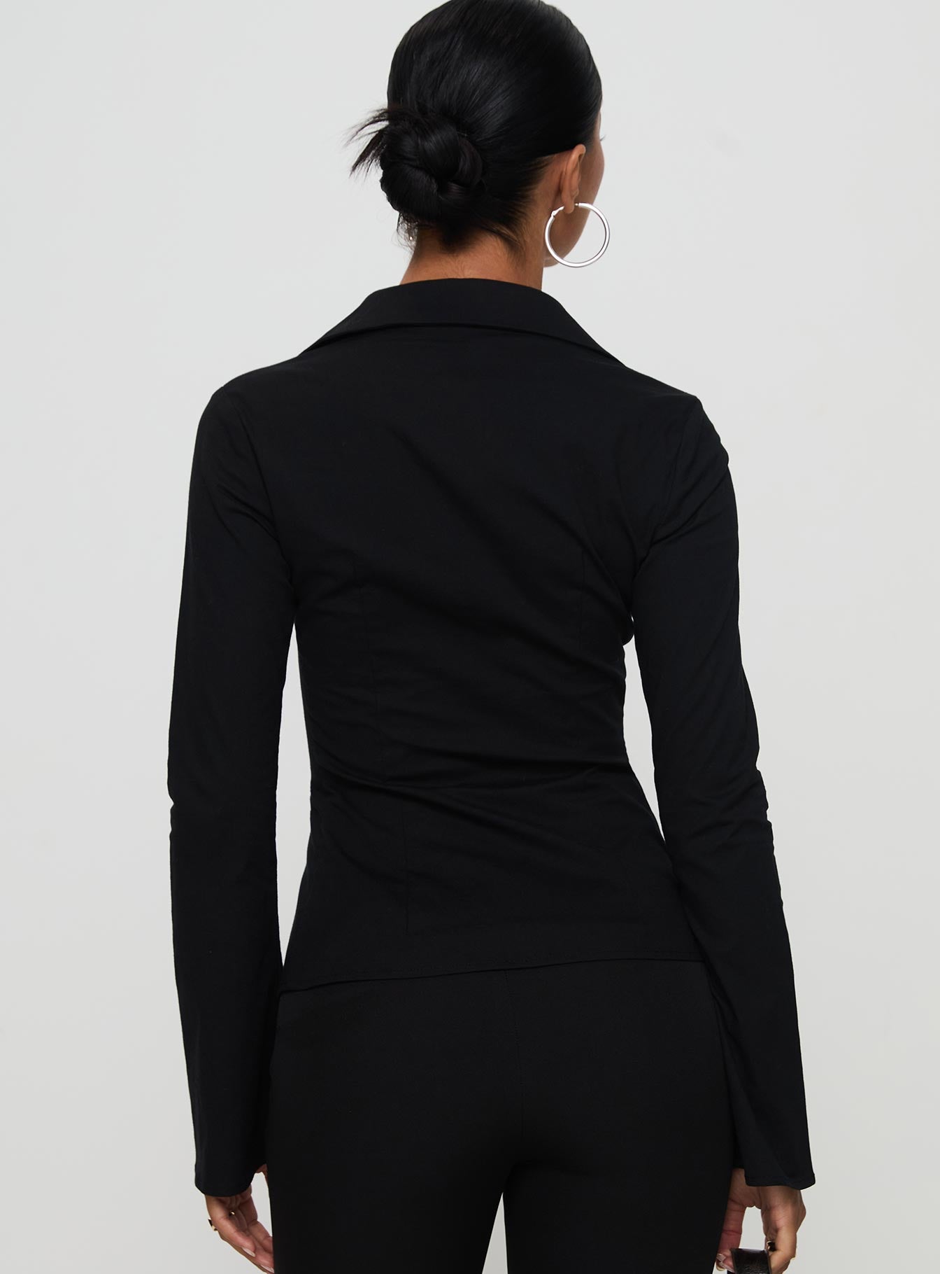 Nataline Long Sleeve Top Black - Image 5