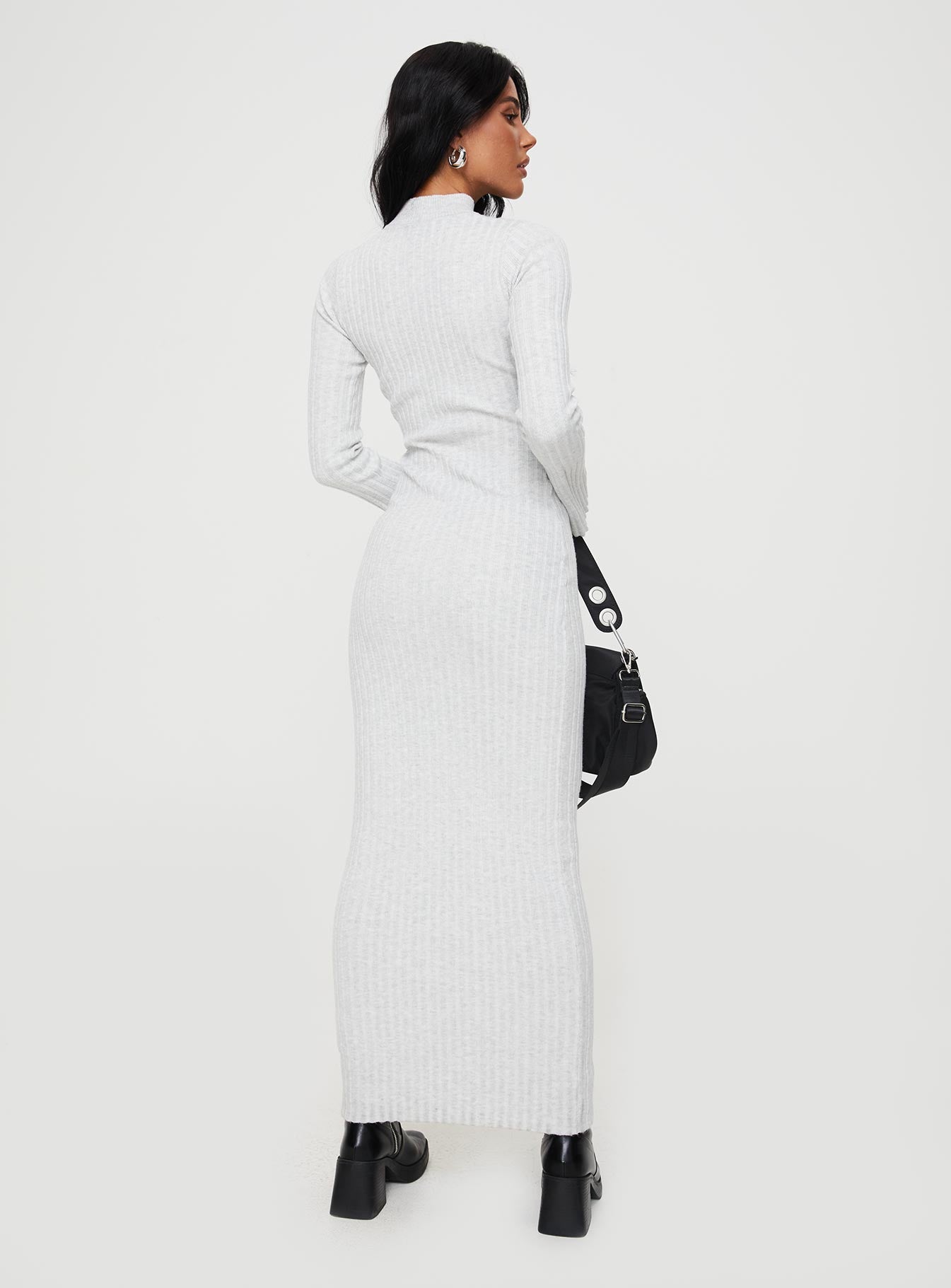 Karia Long Sleeve Maxi Dress Grey - Image 5