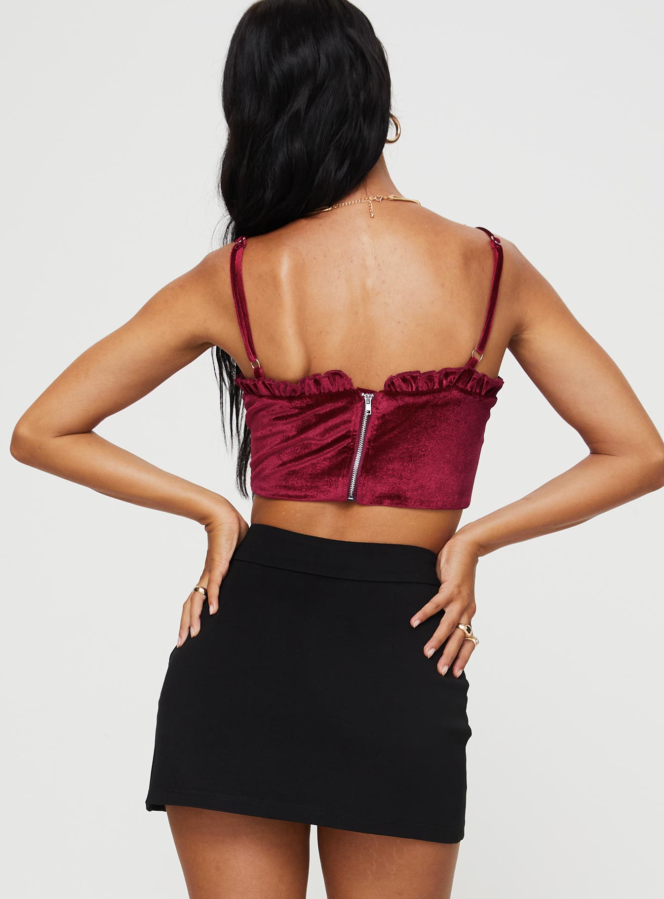Briddell Velvet Corset Top Red - Image 5